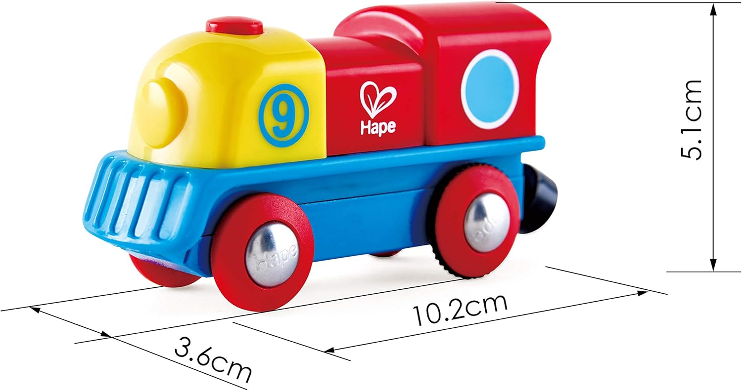 Hape Brave Little Engine Wooden Battery-Powered Train Toy for Toddlers 5