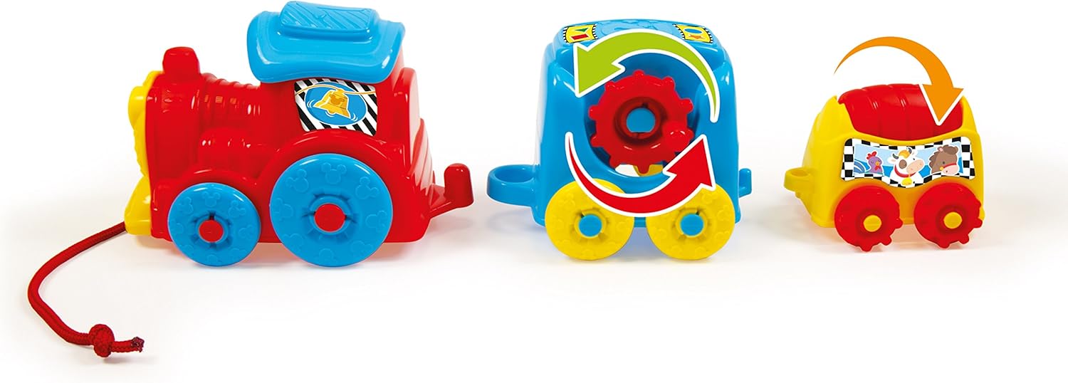 Clementoni Disney Baby Activity Train - Pull-Along Toy with Mechanical Activities for Toddlers 3