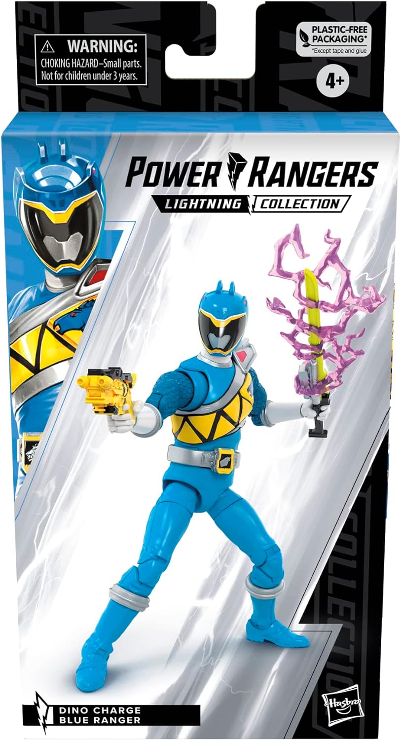 Power Rangers Lightning Collection Dino Charge Blue Ranger 6” Action Figure - Premium Articulation for Ages 4+