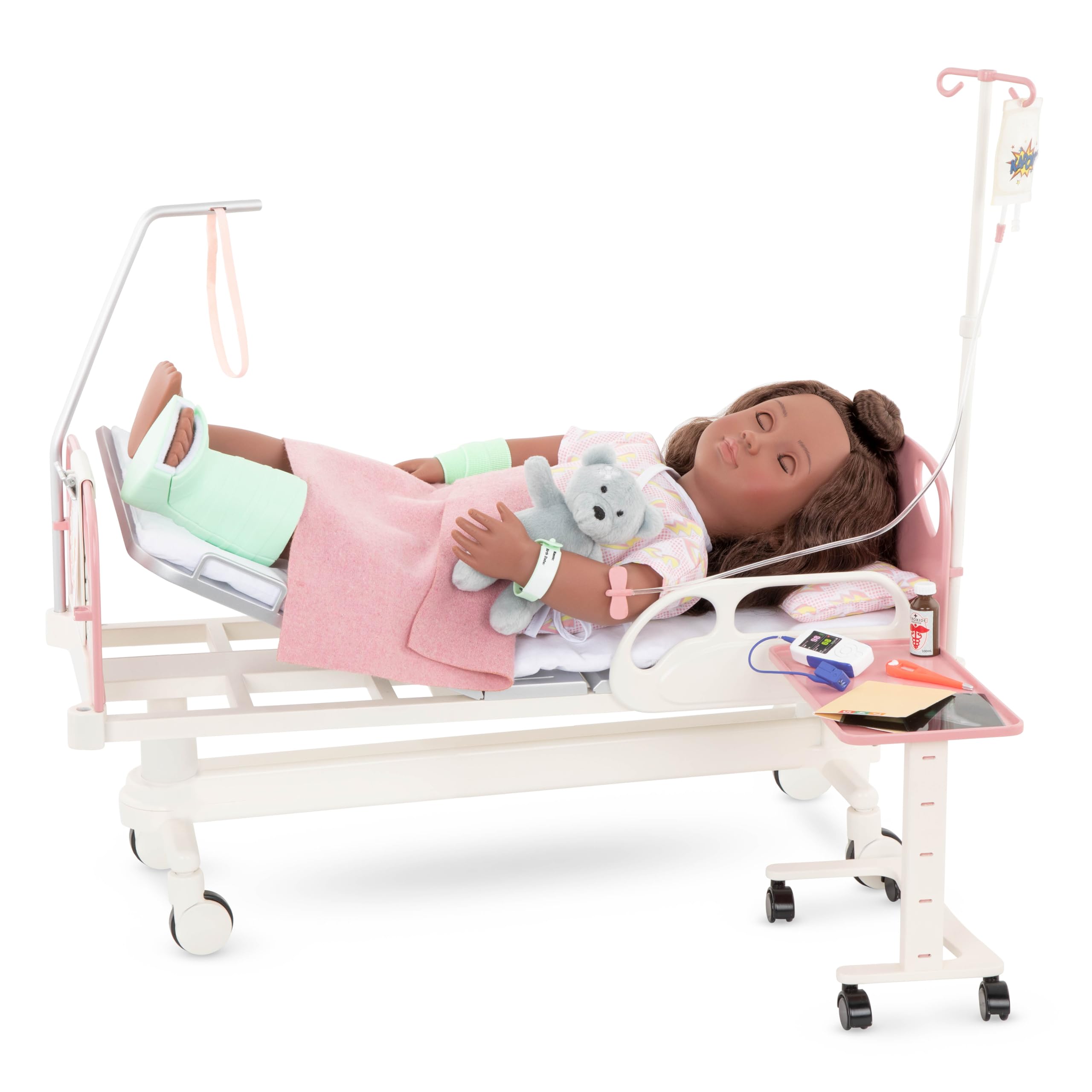 Our Generation Get Well Bed - 40-Piece Doll Hospital Playset | Adjustable Bed | Includes Medical Accessories 2