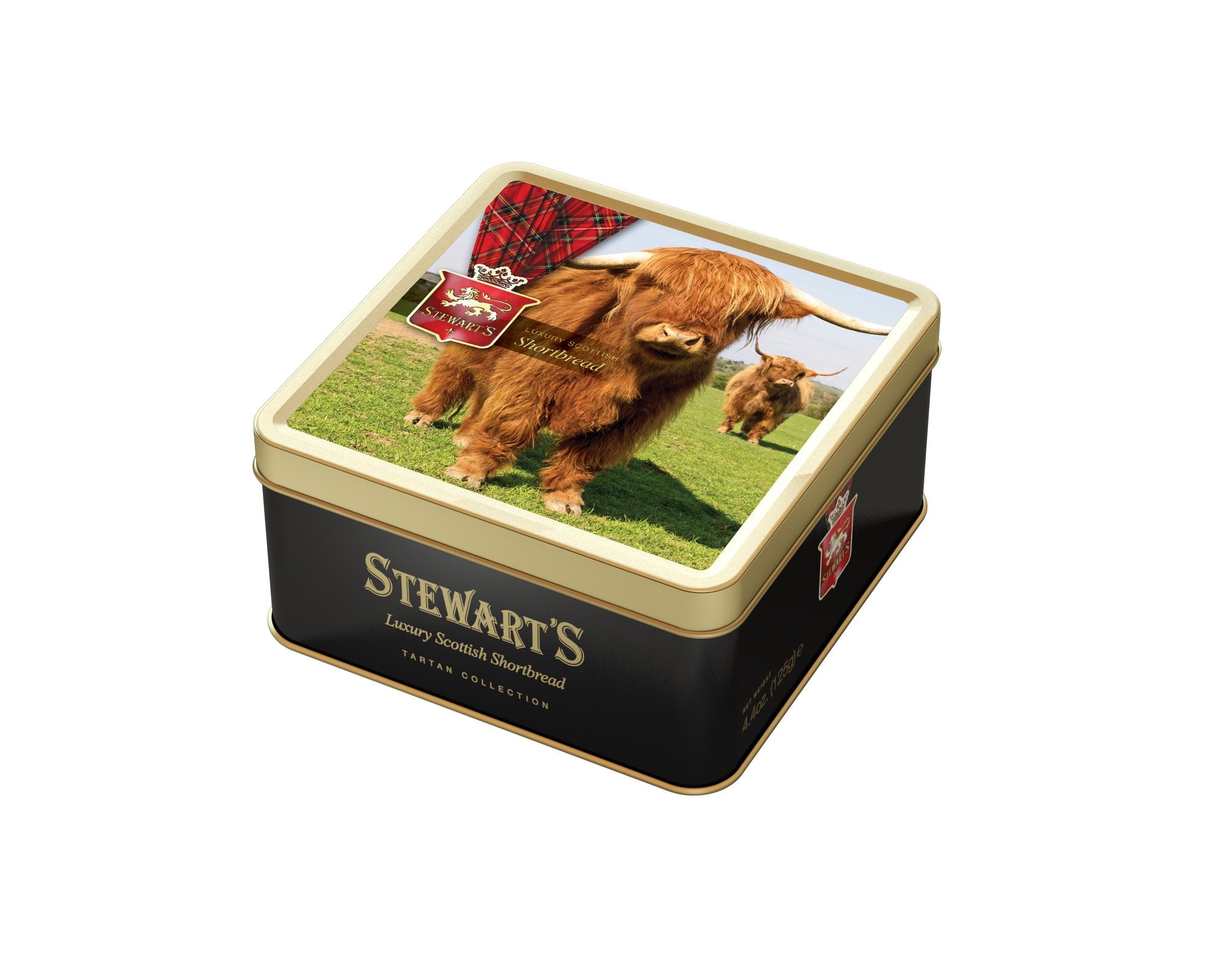 Stewart's Highland Cow Shortbread Gifting Tin (125g) - Traditionally Made Scottish Treat