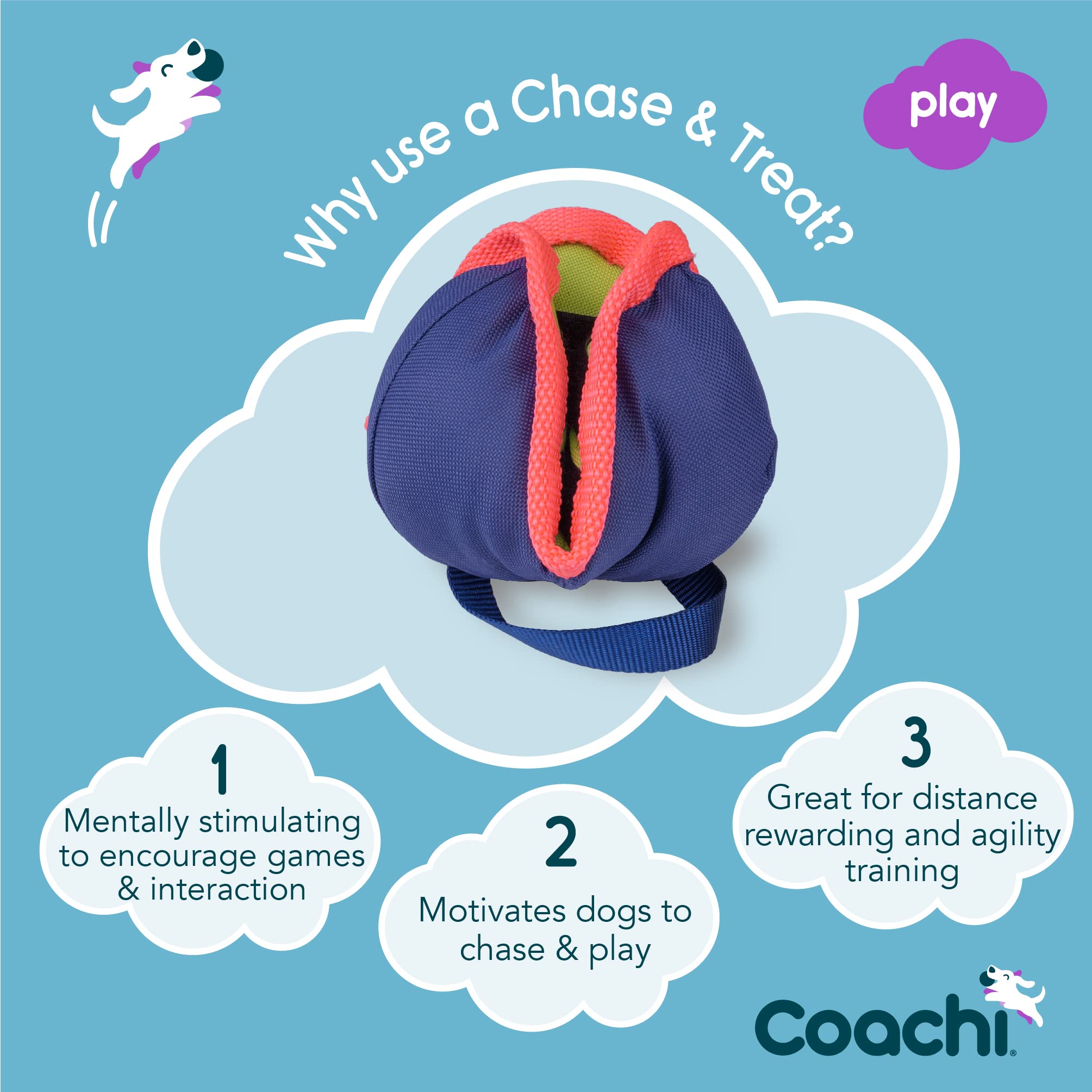 Coachi Chase & Treat Interactive Dog Toy - Treat Dispensing for Training | Polyester
