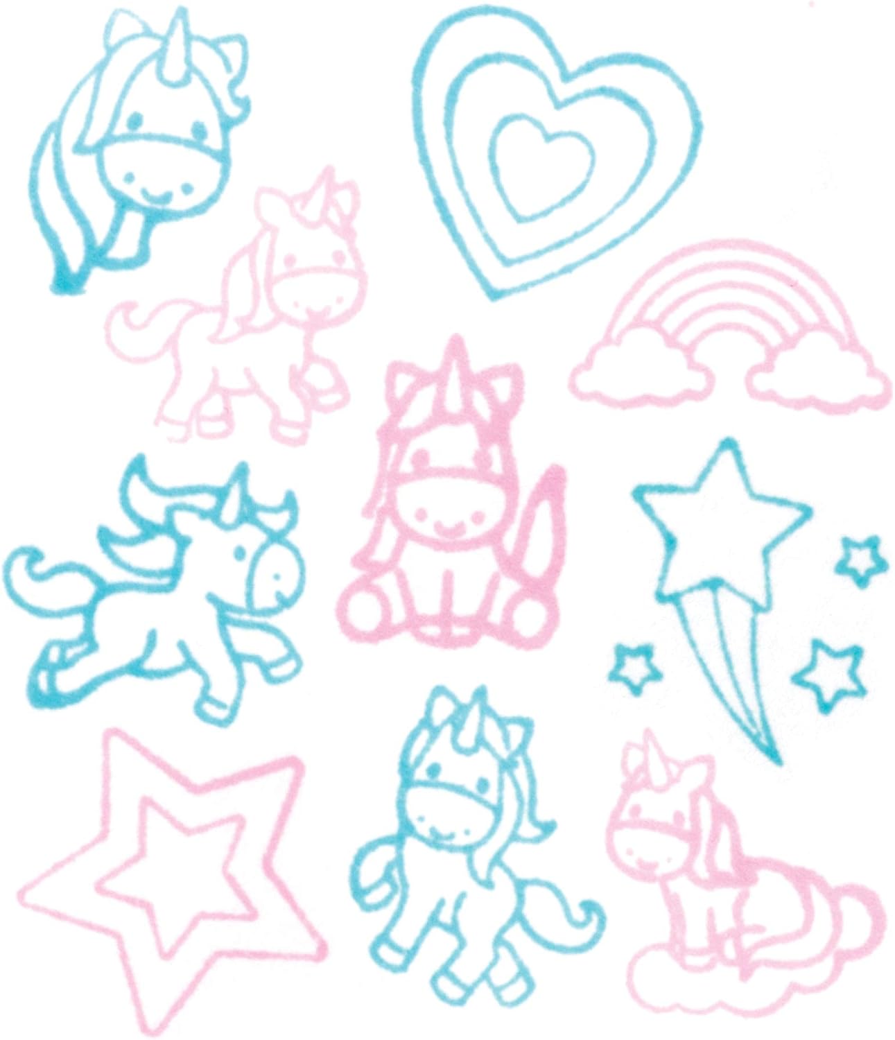 Baker Ross Rainbow Unicorn Self-Inking Stampers - Pack of 10 Assorted Designs for Arts & Crafts 3
