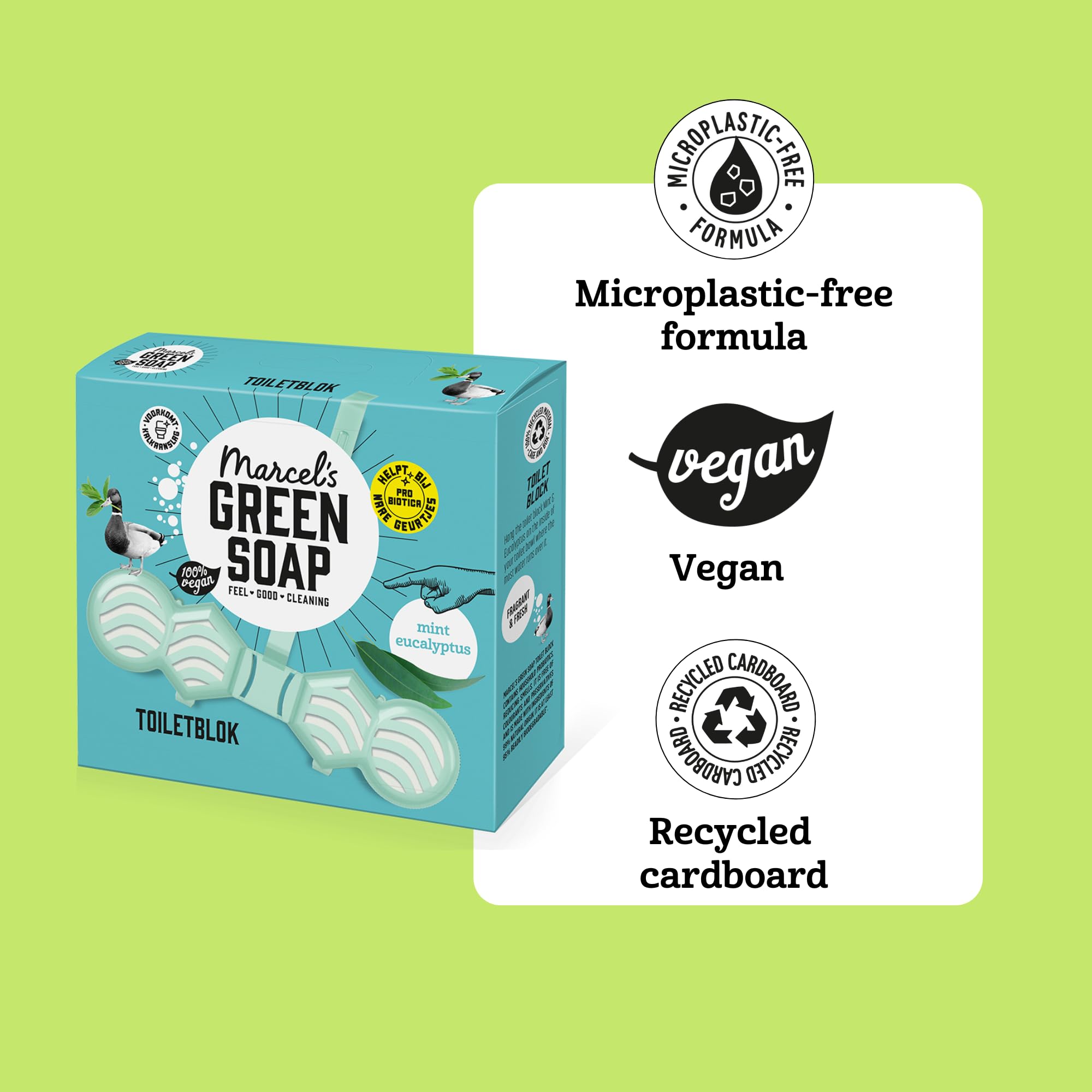 Marcel's Green Soap - Mint & Eucalyptus Toilet Rim Block 4