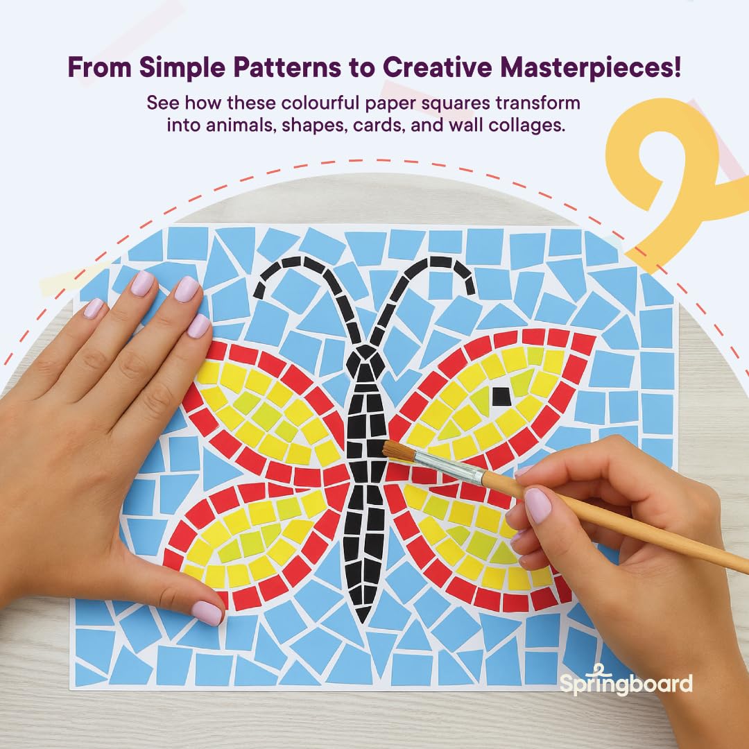 Springboard 10352 Pre-Cut Coloured Mosaic Squares - 1x1 cm (Pack of 10,000) 5