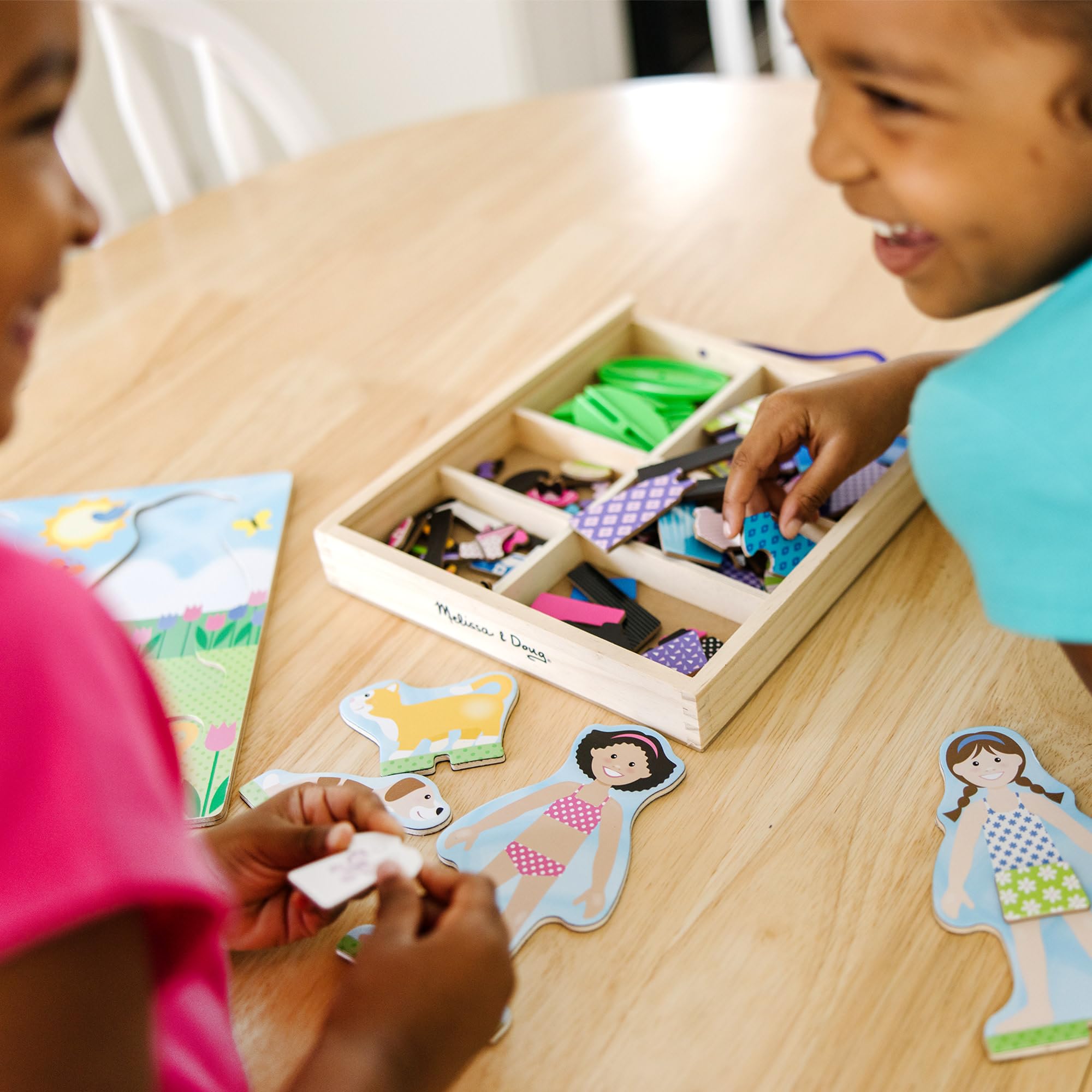 Melissa & Doug Best Friends Magnetic Dress-Up Doll Set - 78-Piece Wooden Playset for Kids Age 3+ 9