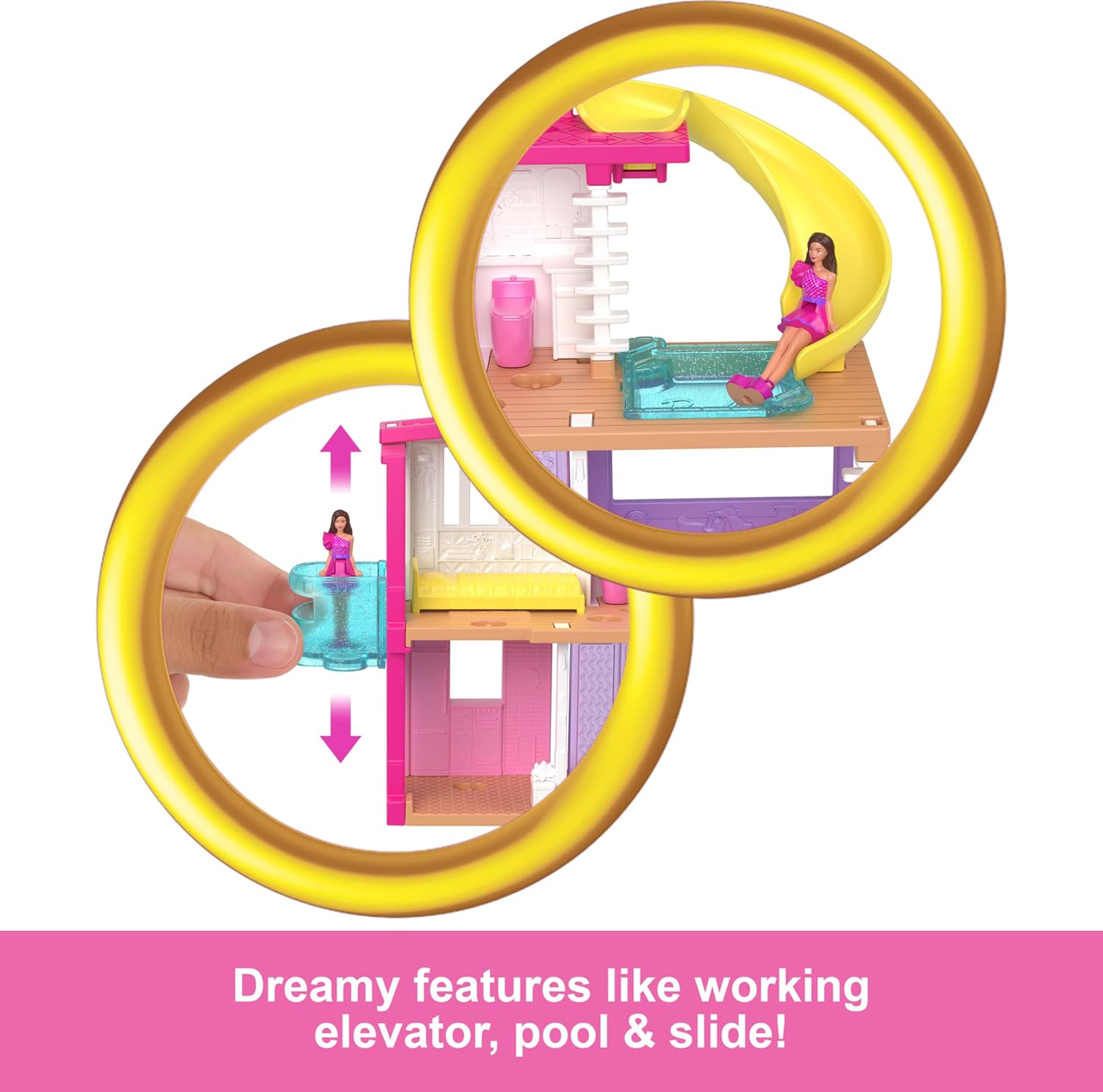 Mini BarbieLand Doll House Playset with 1.5-inch Doll - Barbie Dreamhouse HYF47 3