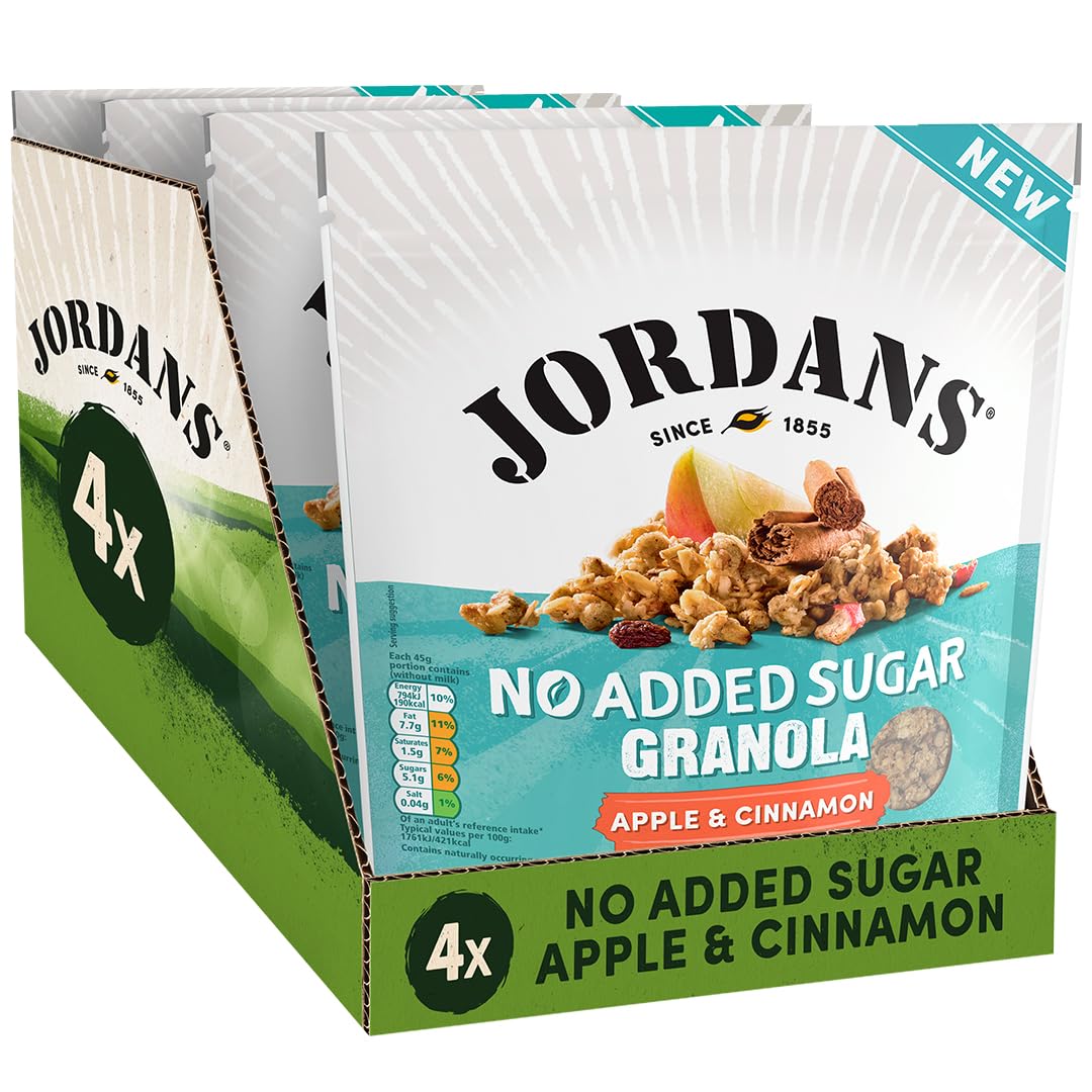 JORDANS No Added Sugar Granola - Apple and Cinnamon Flavor | Wholegrain Oats | 1.7 kg