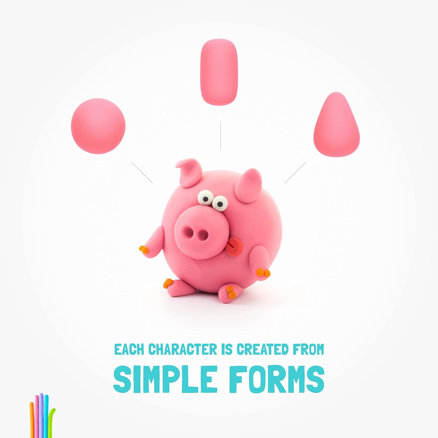 Hey Clay Forest Animals Set - Air Dry Modeling Clay Kit for Kids 4