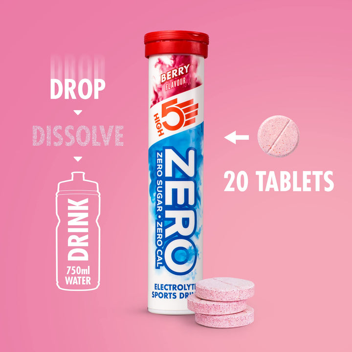 HIGH5 ZERO Electrolyte Tablets - Hydration Tablets Enhanced with Vitamin C (H5-ZBER)