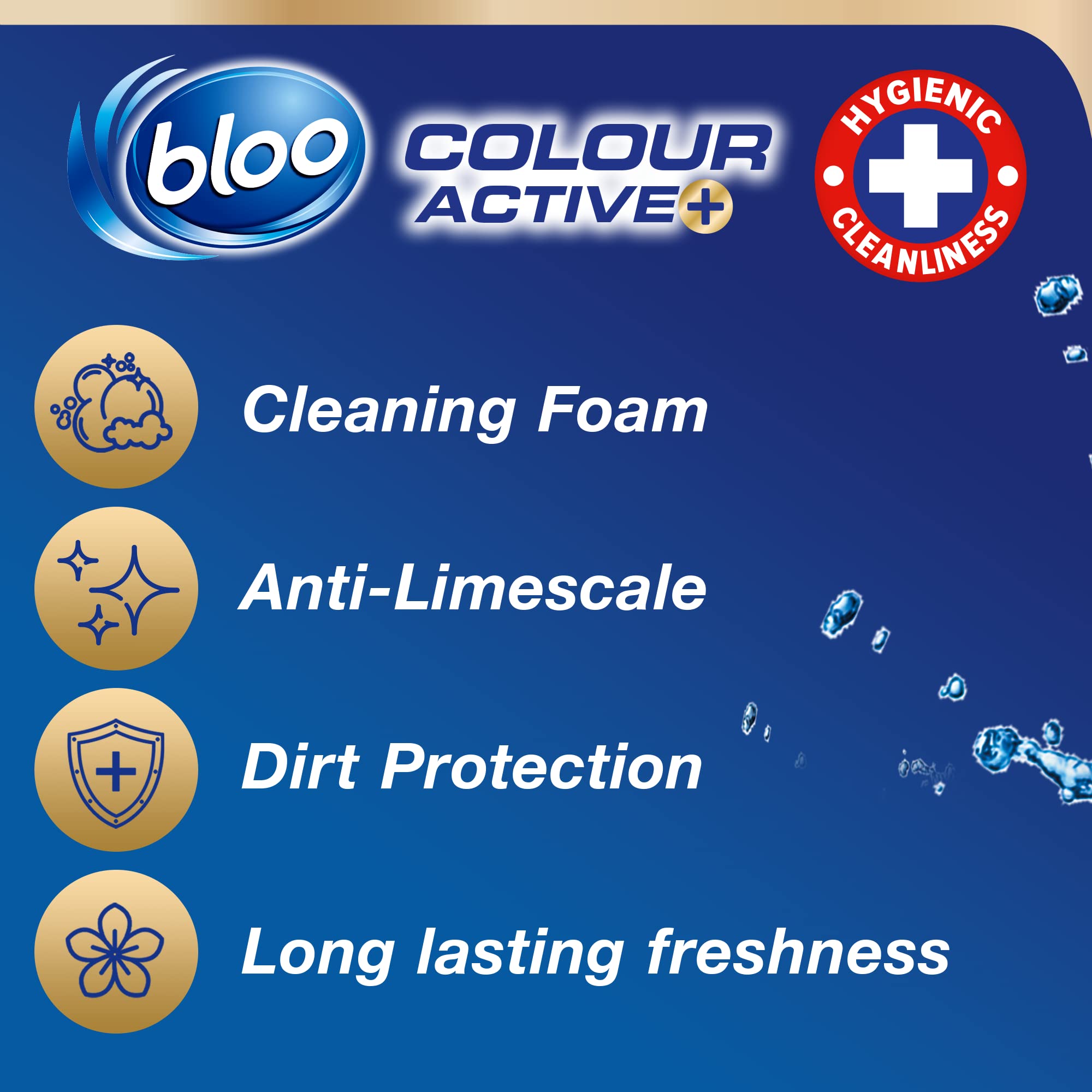 Bloo Colour Active Toilet Rim Block - Bleach Scent, Anti-Limescale, 50g