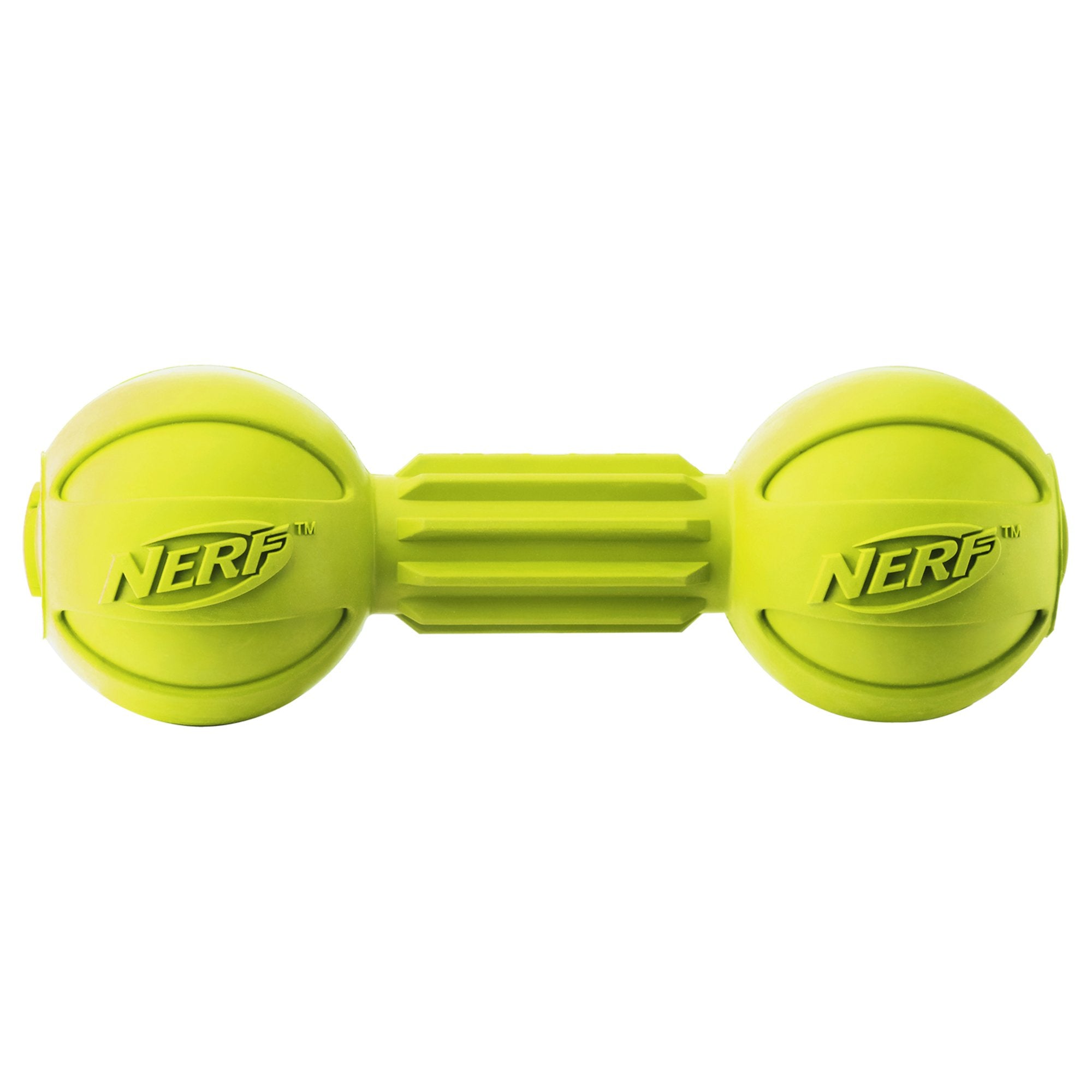 Nerf Dog Barbell Chew Toy - Durable Rubber for Fetch & Chewing | 7.5-Inch Medium Size 3
