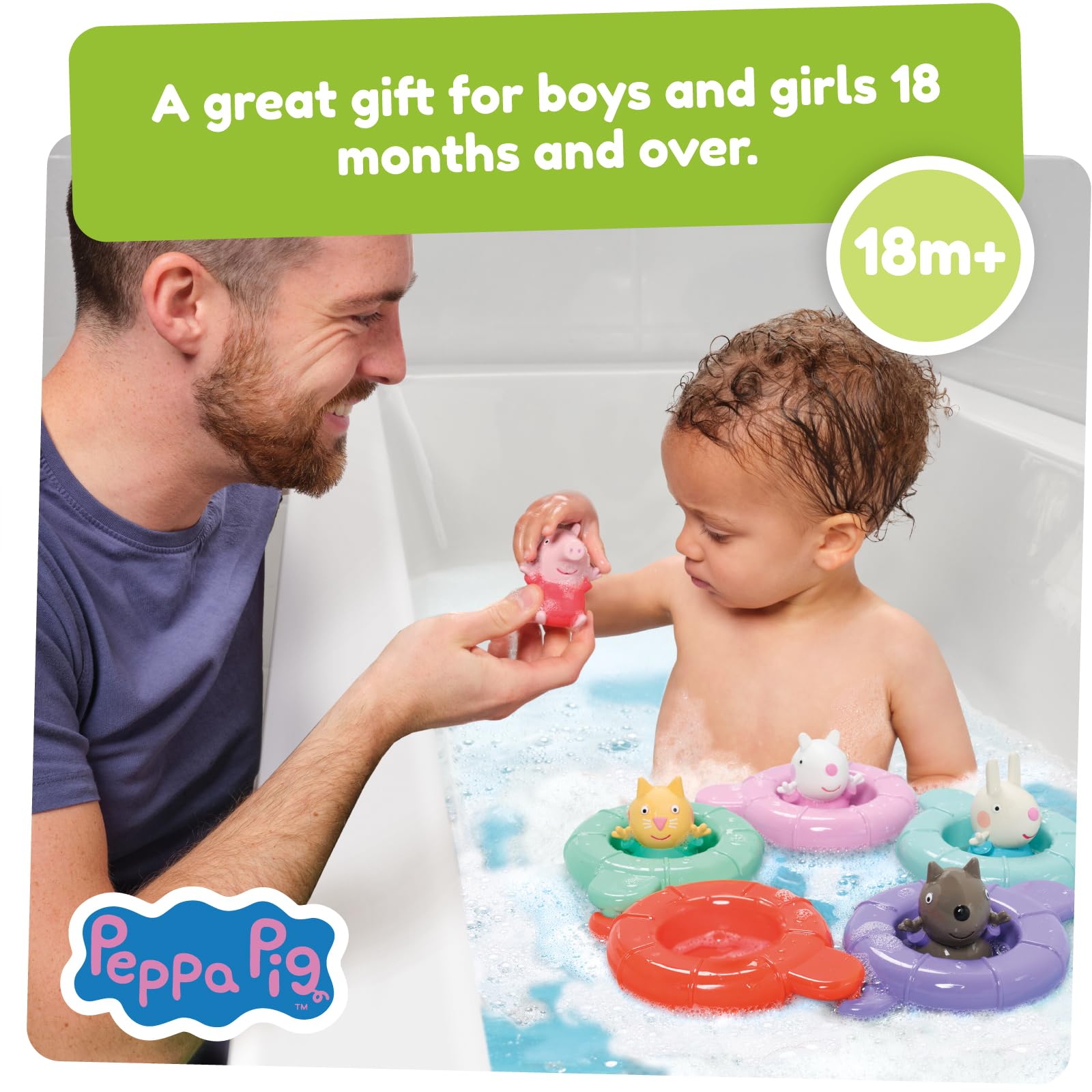 TOMY Toomies Peppa’s Pool Party - 5 Floating Ring Cups with Squirting Characters 5