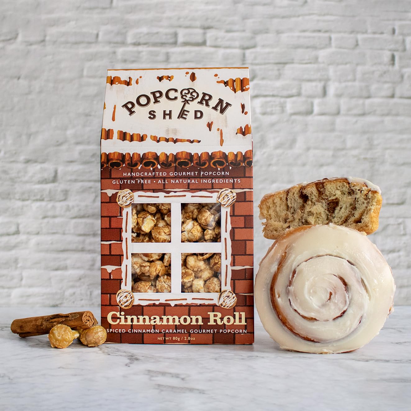 Popcorn Shed Cinnamon Roll Gourmet Popcorn - Spiced Cinnamon Caramel Flavour, 80g