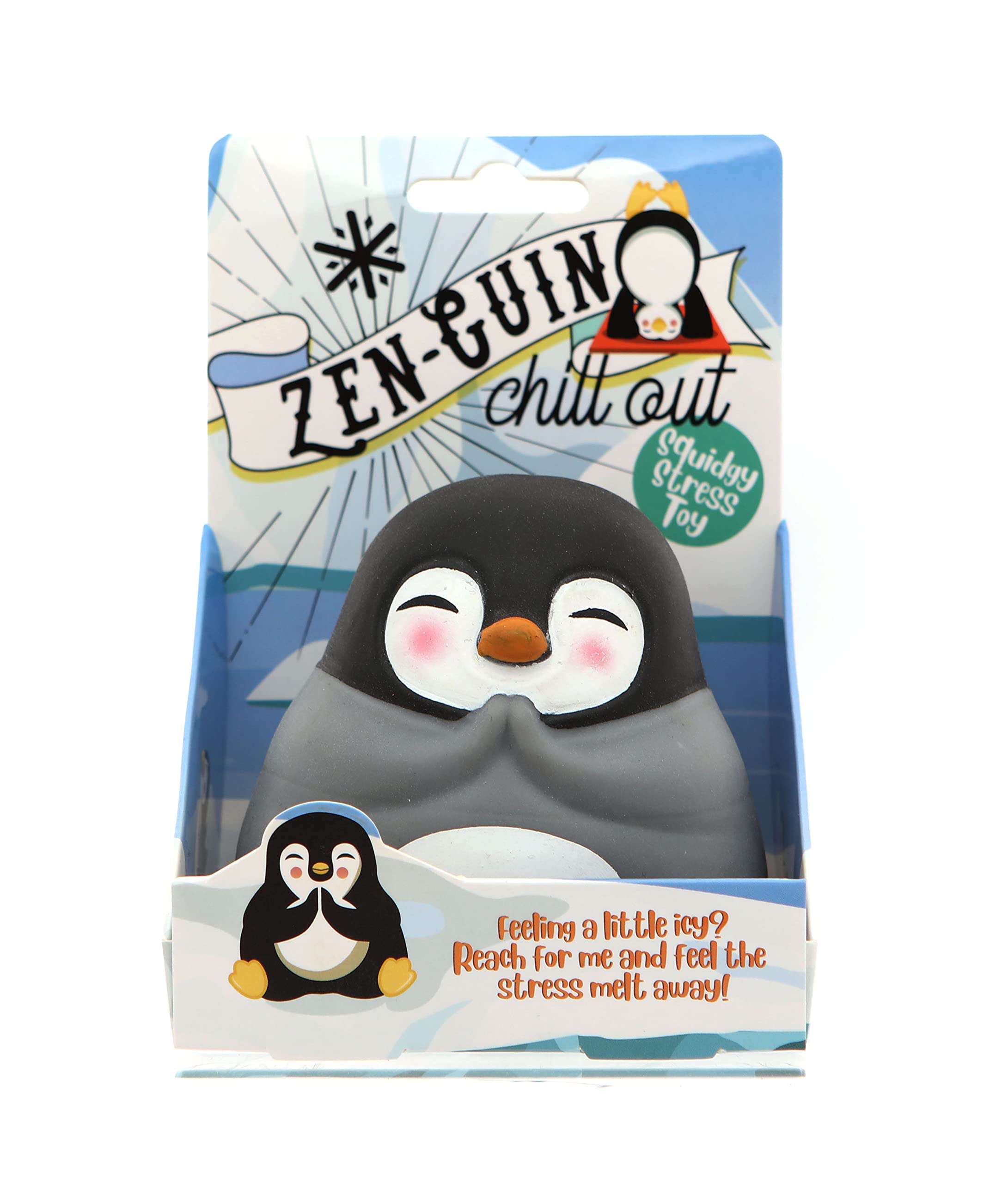 Boxer Gifts Zen-guin Stress Toy - Rubber Fidget Toy for Anxiety Relief | Small Blue Penguin Gift