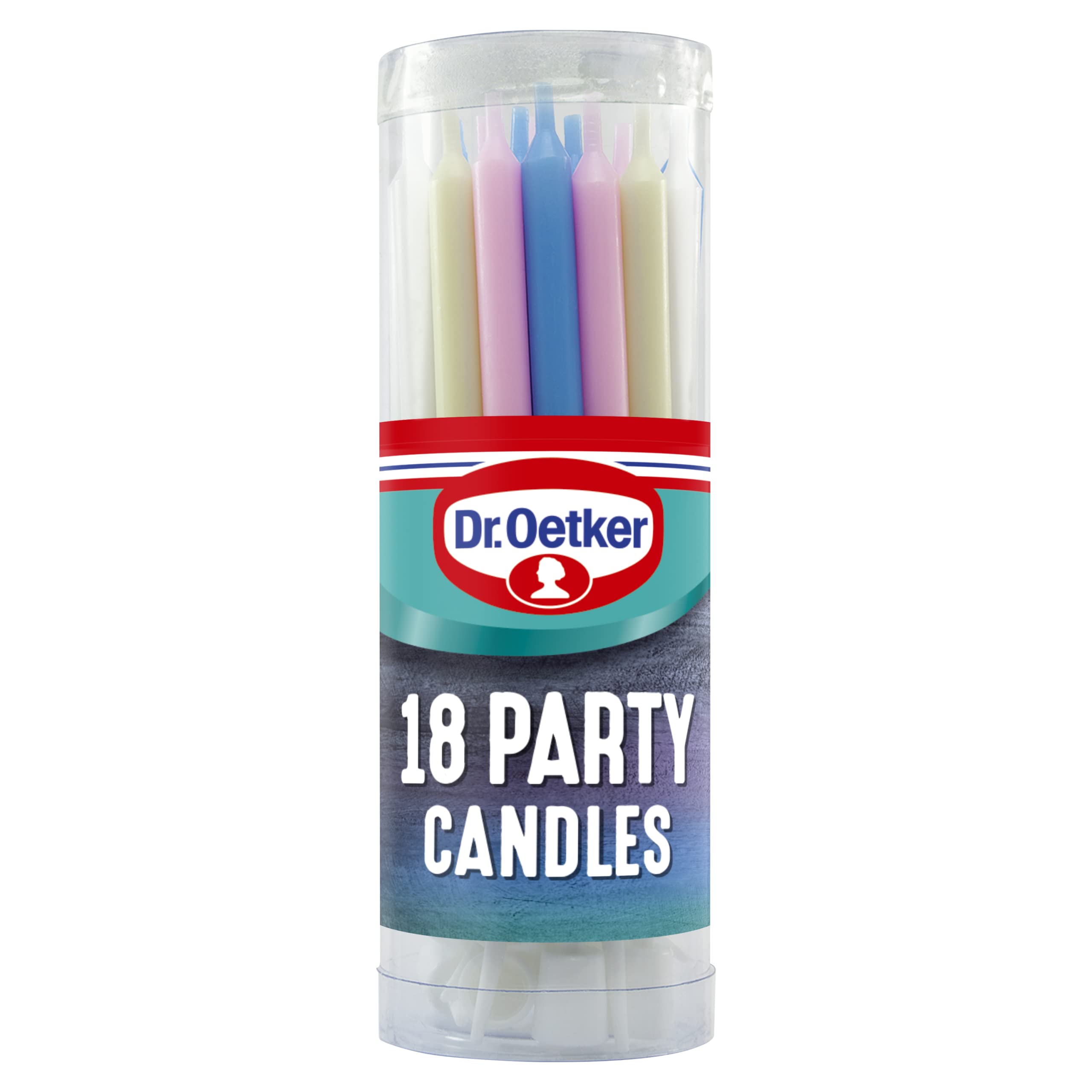 Dr. Oetker Party Candles - Assorted Pastel Colored Candles with Holders 4