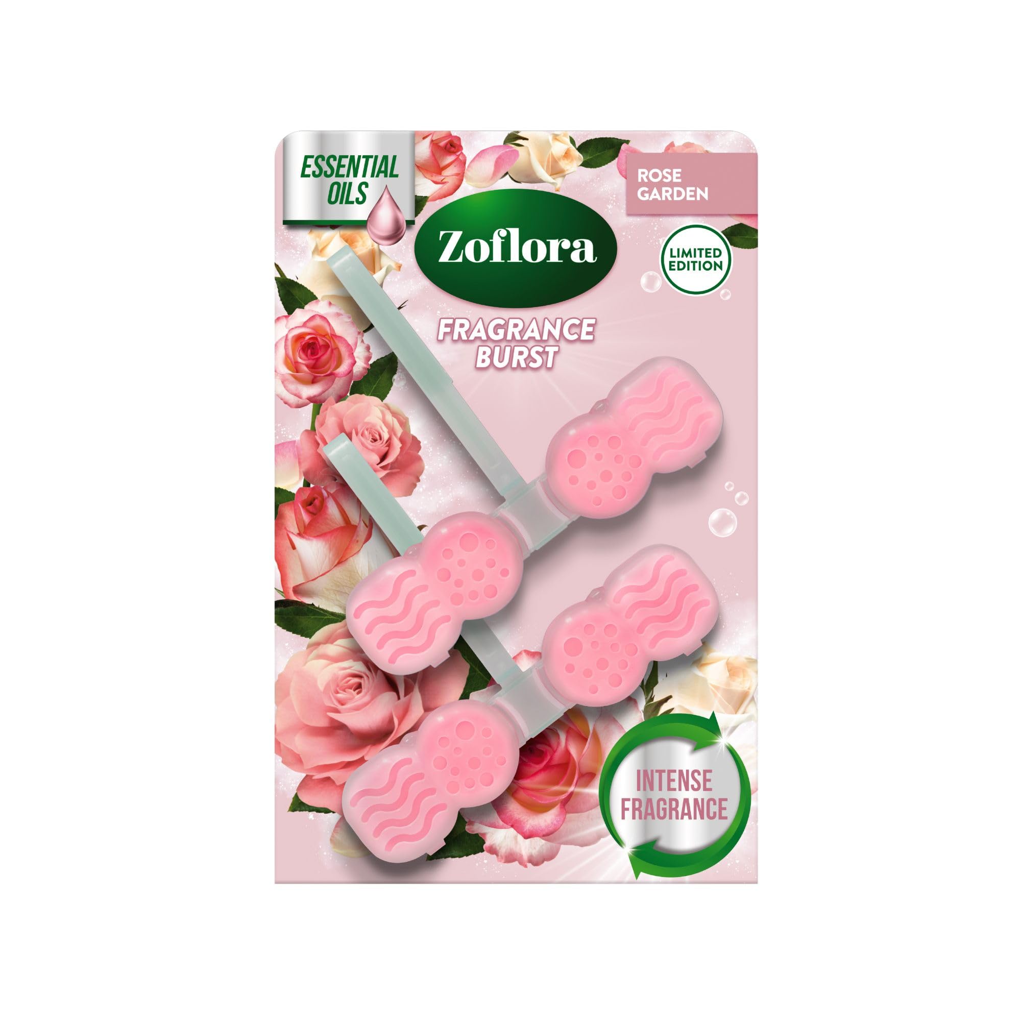 Zoflora - Fragrance Burst Toilet Rim Blocks Rose Garden, 2 x 48g