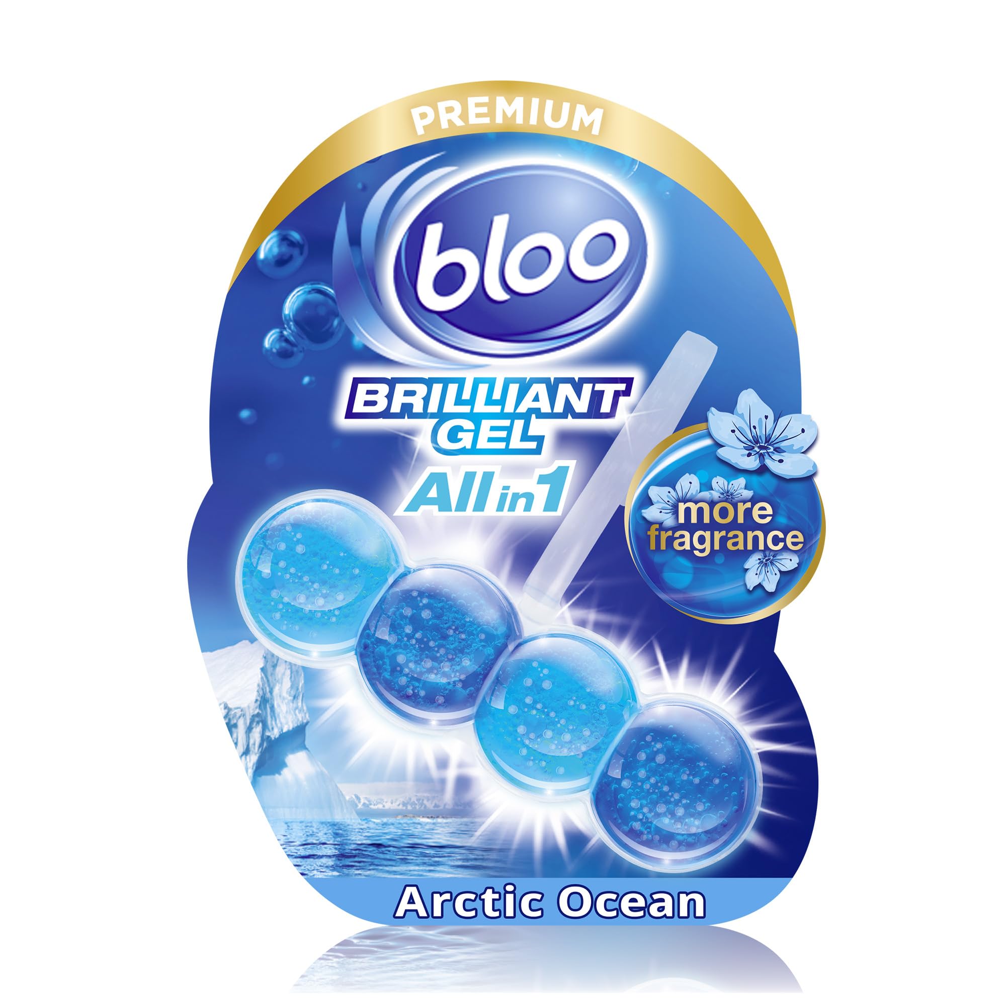 Bloo Brilliant Gel All in 1 Toilet Rim Block Cleaner - Arctic Ocean Fresh Scent | 42 g (Pack of 1)