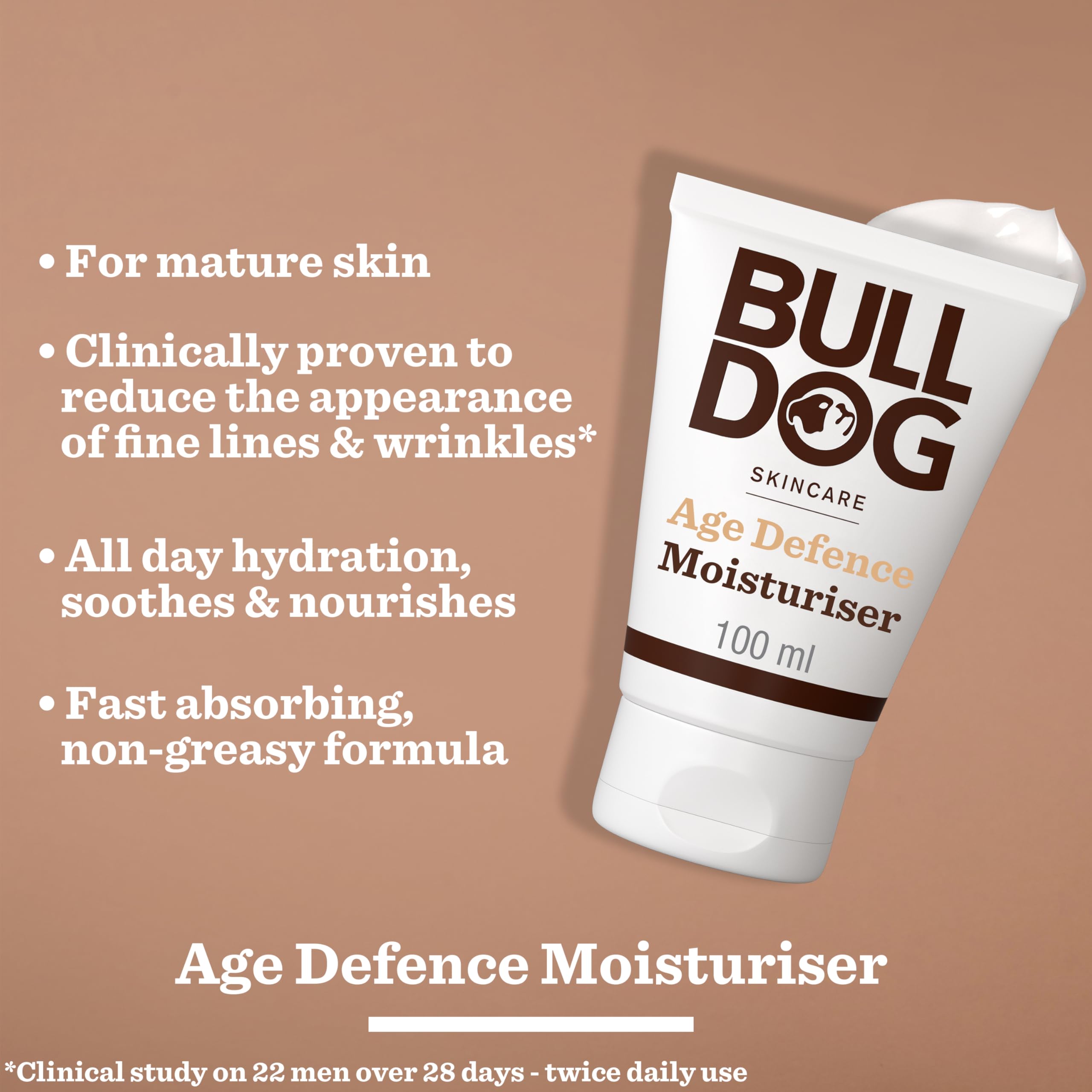 Bulldog Skincare Age Defence Face Moisturiser - Reduces Fine Lines & Wrinkles | 100ml