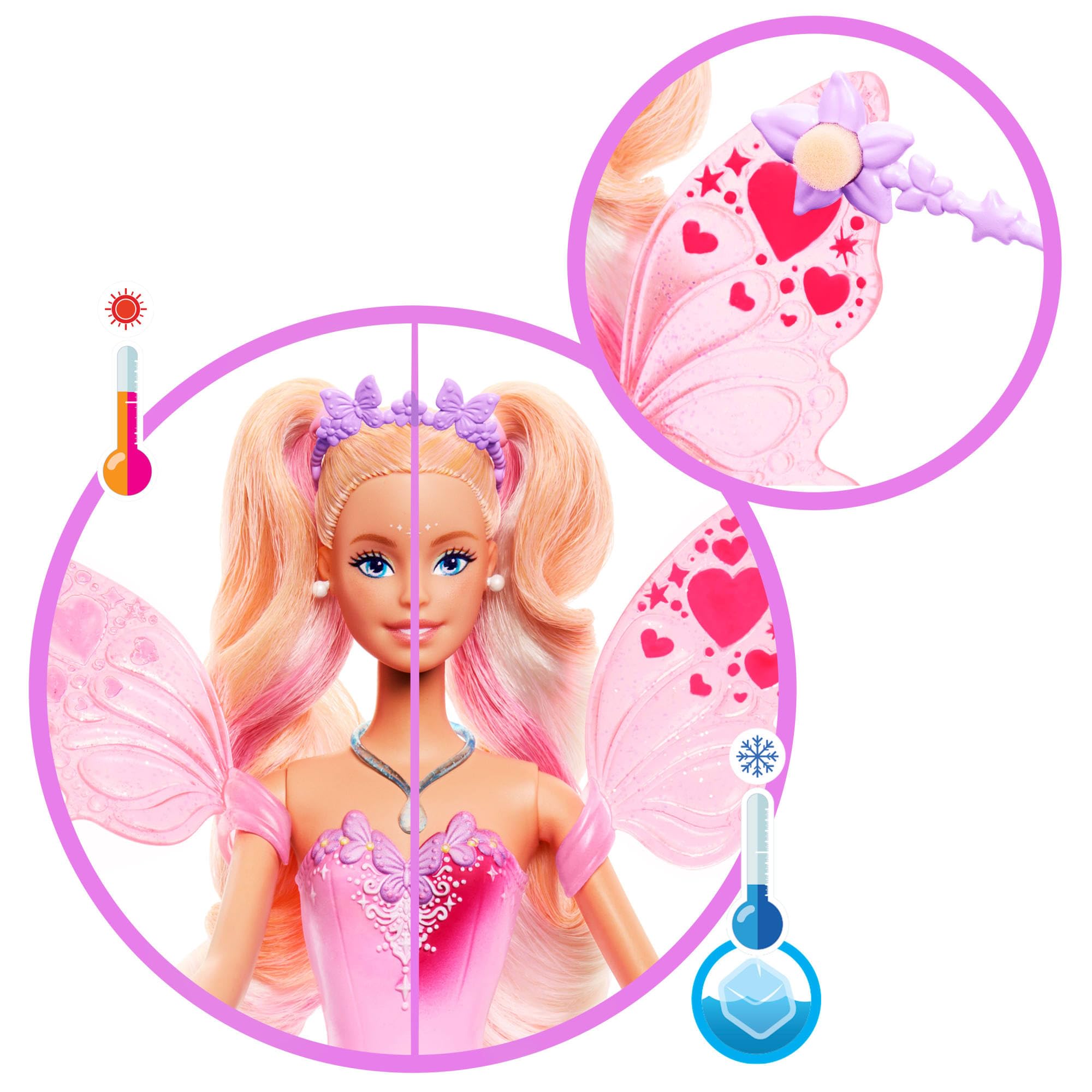 Barbie Fairy Doll with Color-Changing Wand & Fashion Accessories - Ages 3+ 4