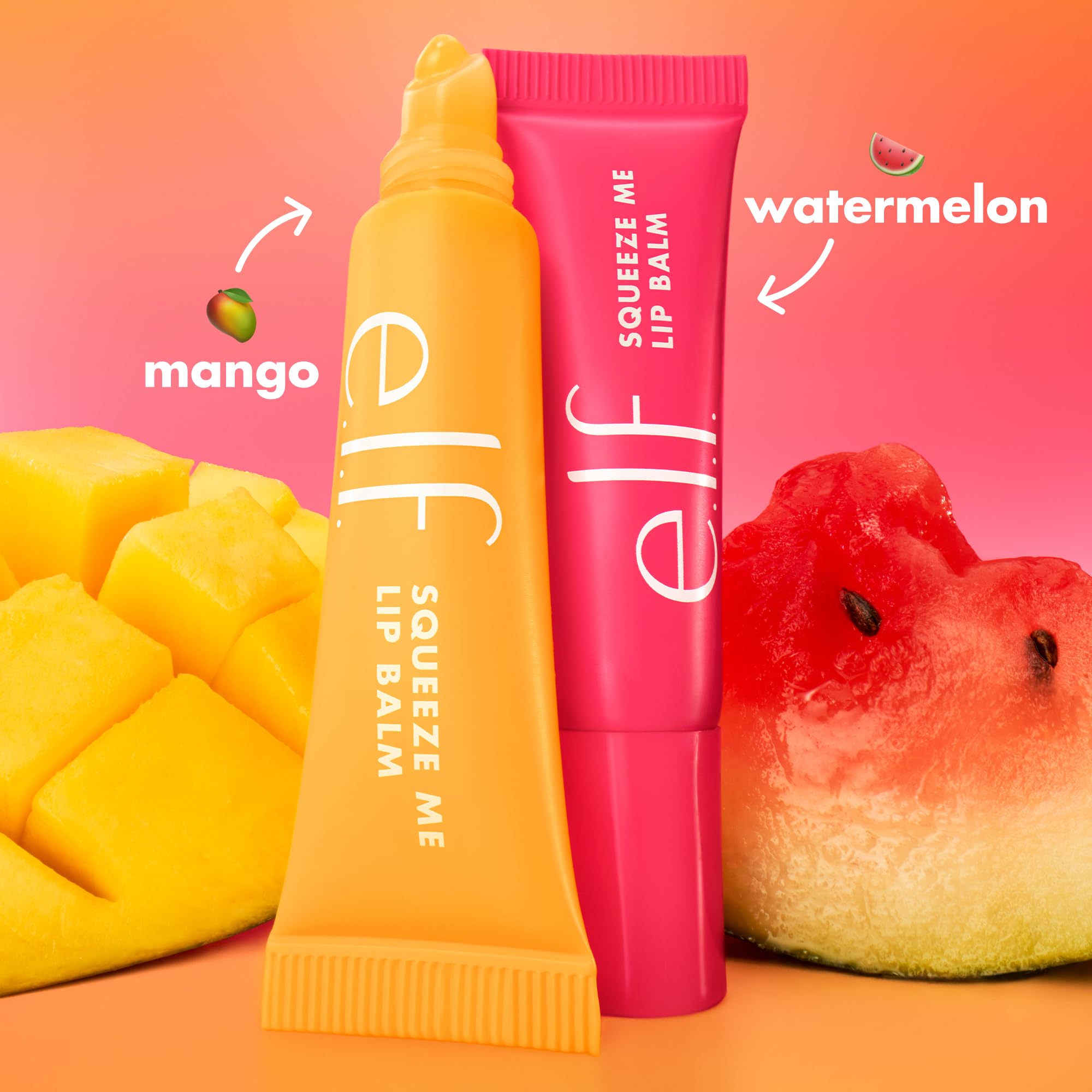 e.l.f. Squeeze Me More Lip Balm Duo (2 x 22.68g) – Mango & Watermelon Sheer Tint Moisturizing Lip Care 4