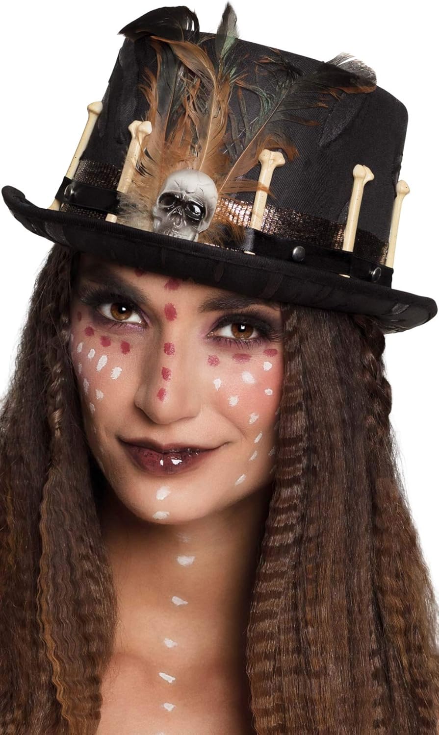 Boland Voodoo Nana Hat with Bones and Feathers, Black, One Size 3