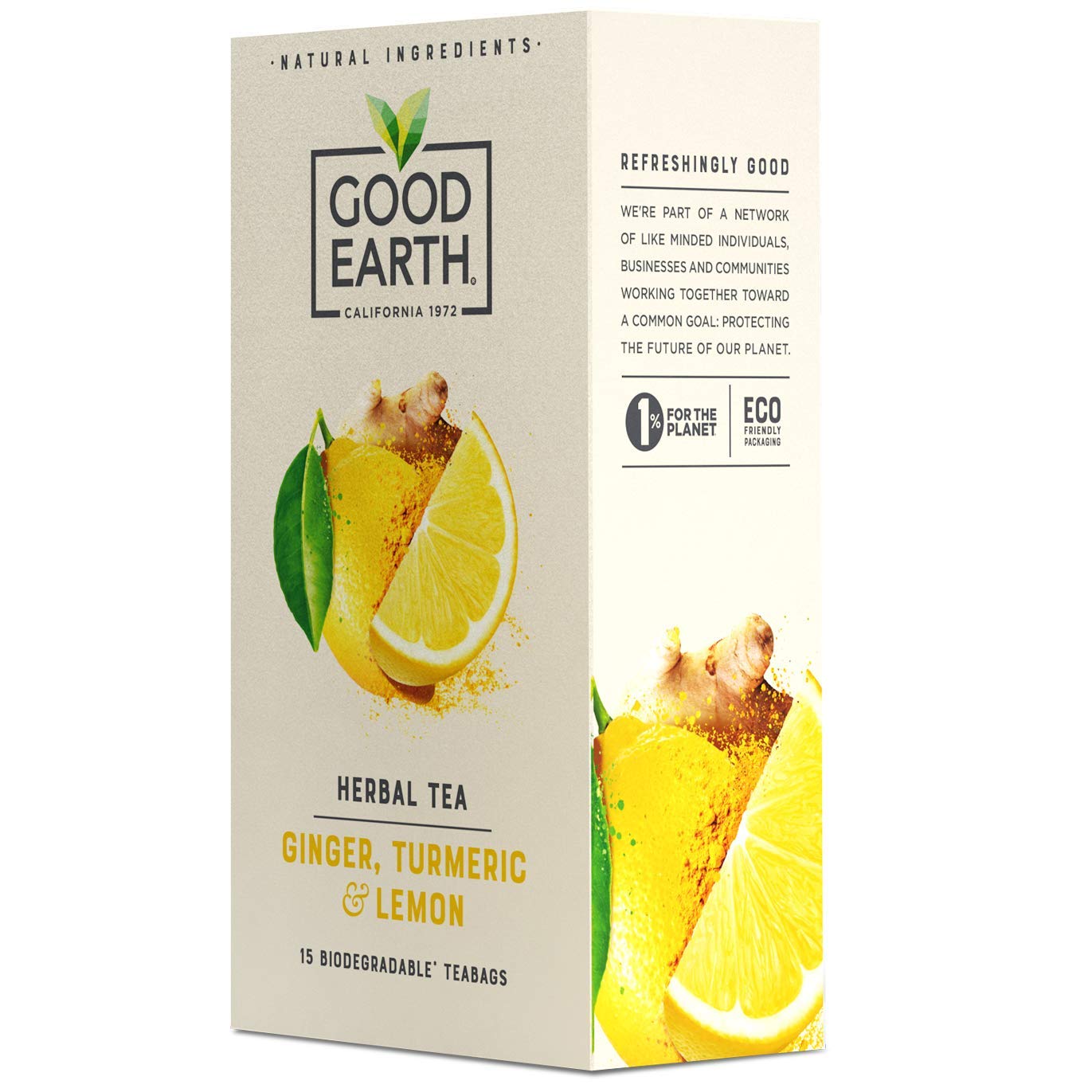 Good Earth Ginger, Turmeric and Lemon Herbal Tea, 15 Biodegradable Tea Bags 8