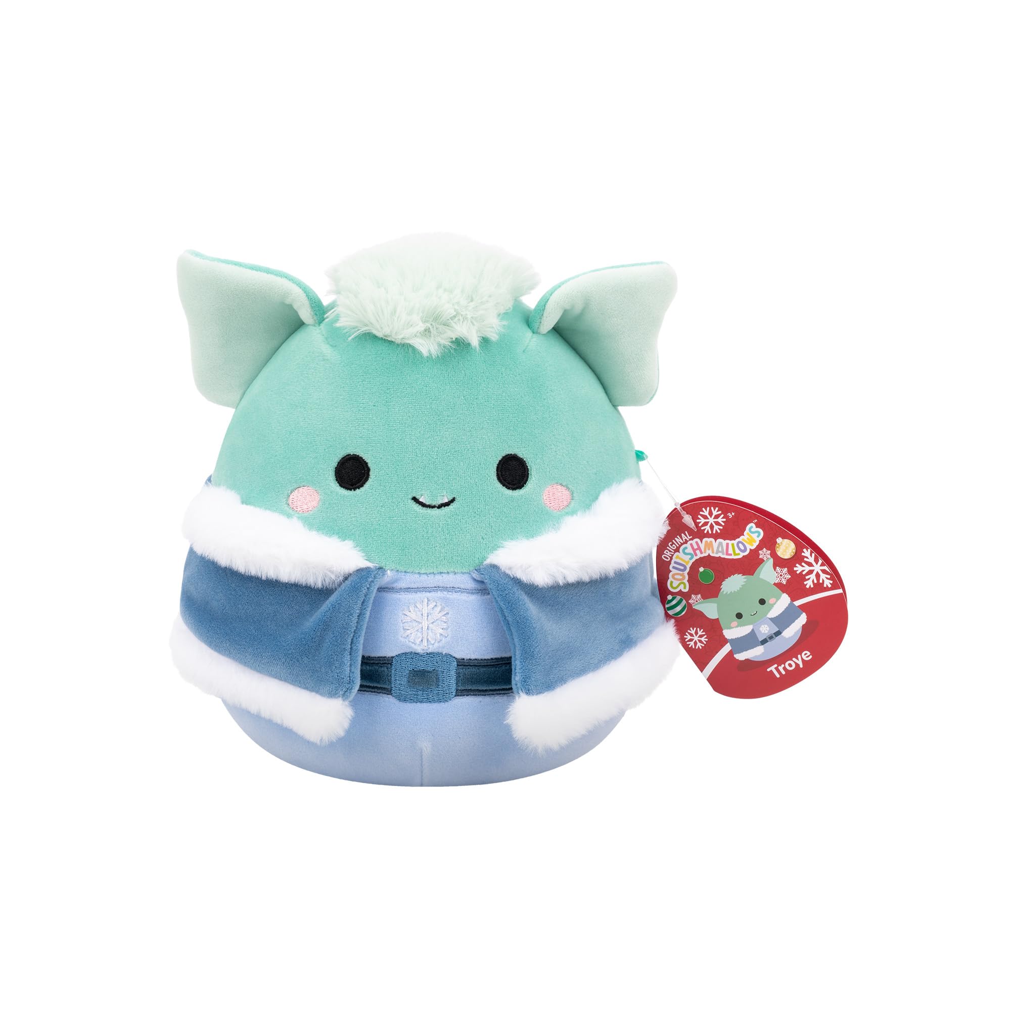 Squishmallows 7.5-Inch Troye the Teal Troll in Winter Outfit Plush - Ages 3+ 7