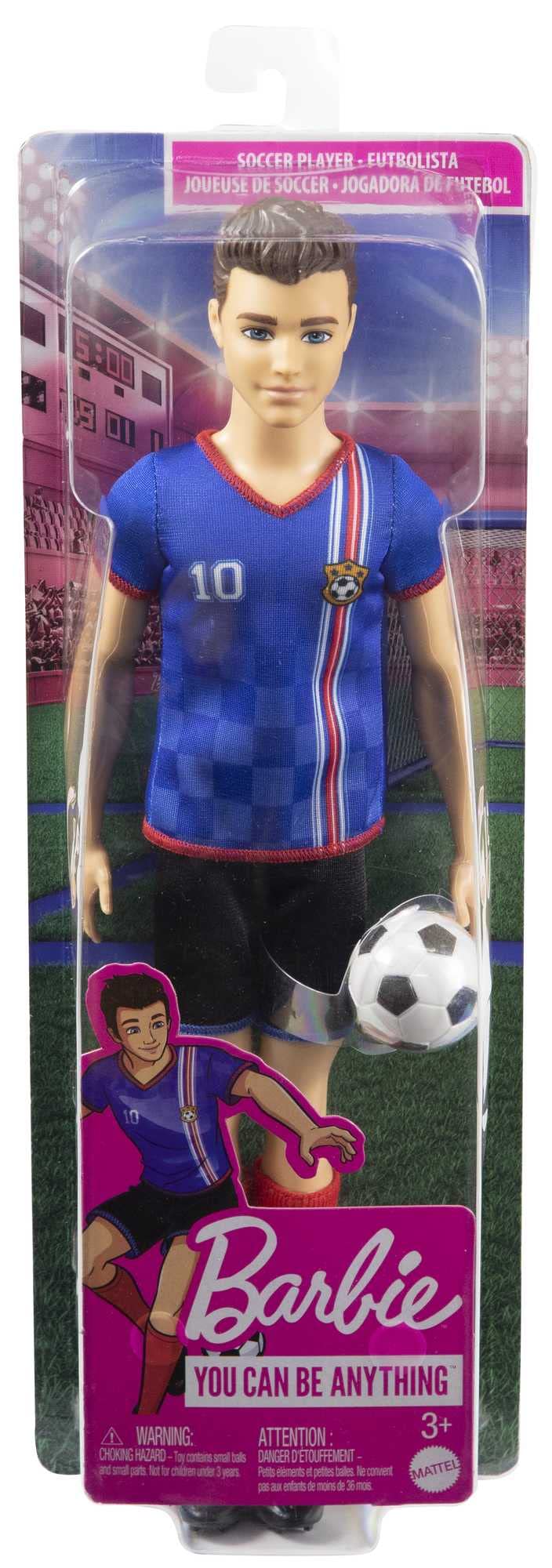 Barbie Ken Soccer Player Fashion Doll - #10 Uniform, Cleats & Ball, Ages 3+ 6
