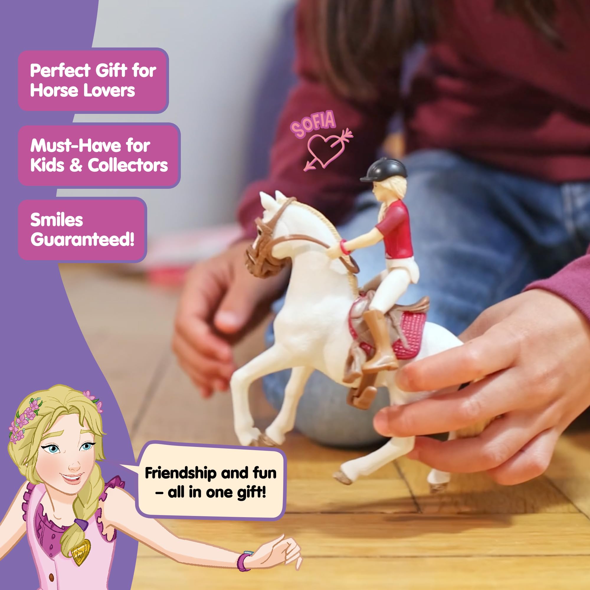 SCHLEICH Horse Club Sofia & Blossom Playset - 10-Piece Action Figure Set for Kids 5+ 10