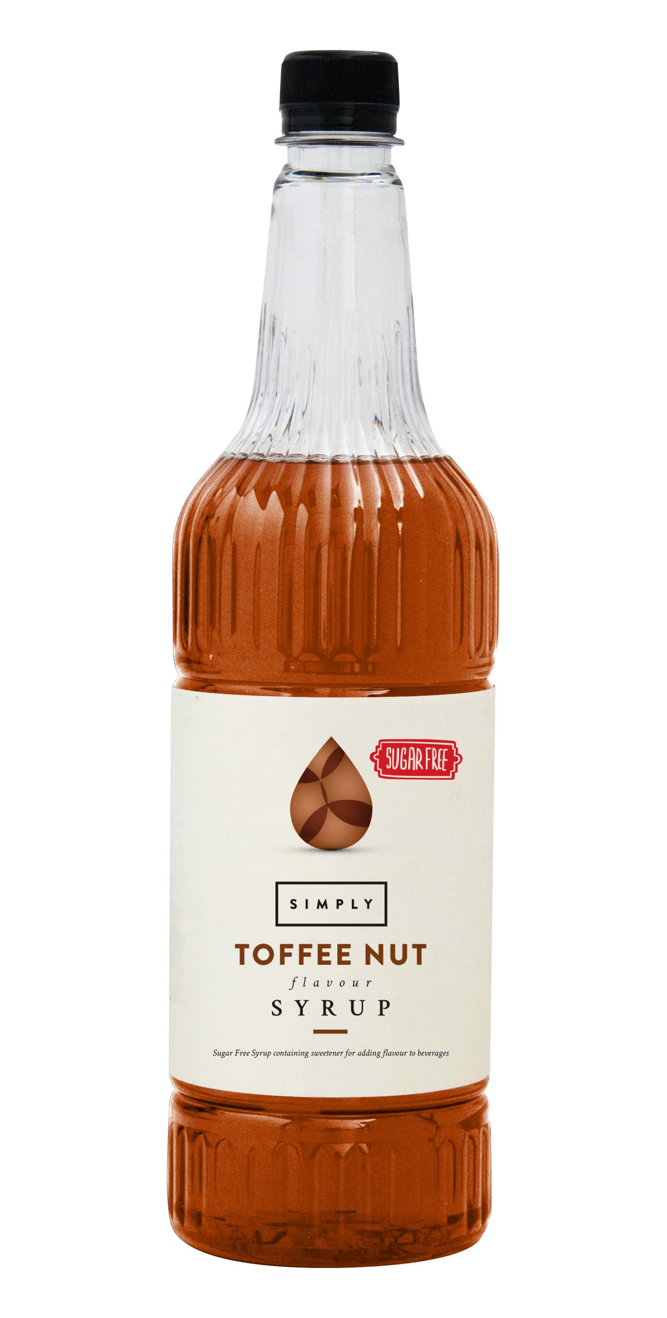 Simply - Sugar Free Toffee Nut Syrup, Low Calorie, Vegan & Nut Free Flavoured Syrup