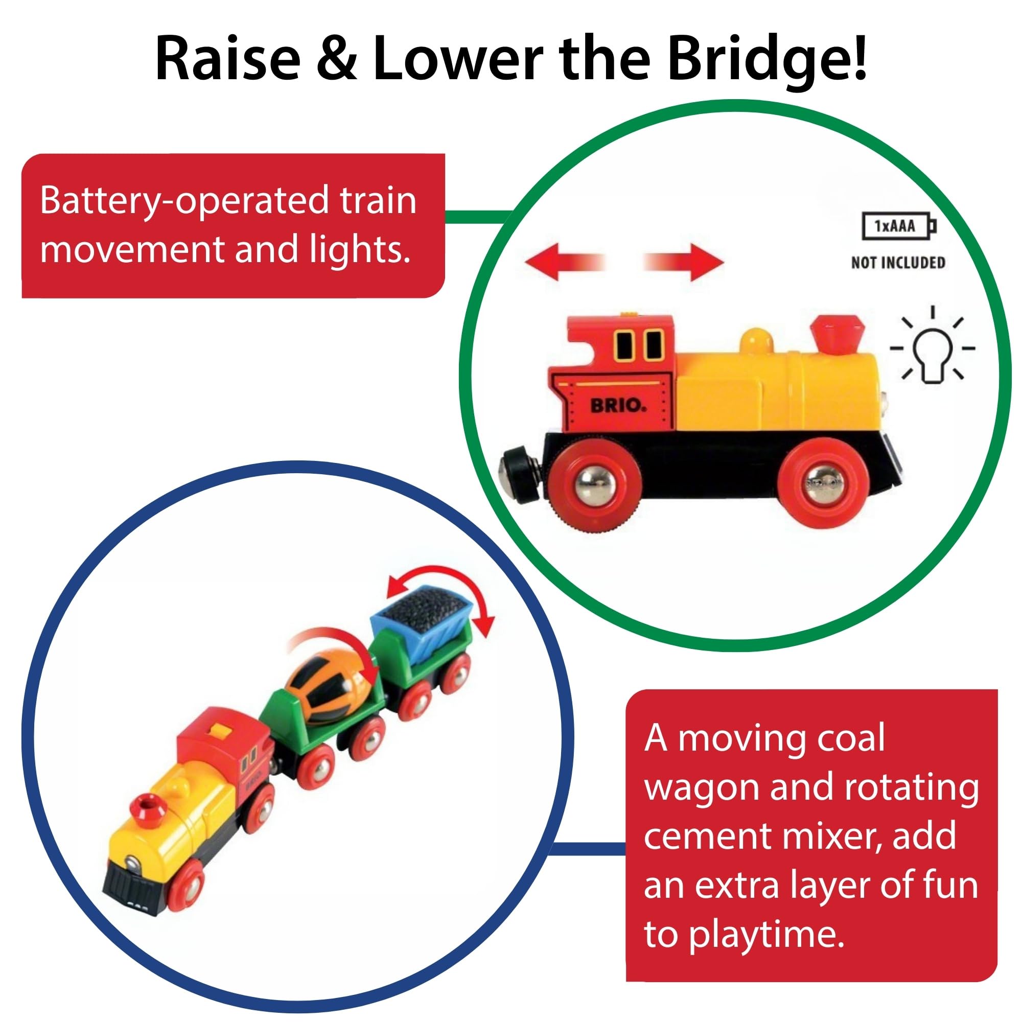 BRIO World Battery Operated Action Train Set - Compatible with BRIO Railway, FSC Certified Wood, Model 33319 13