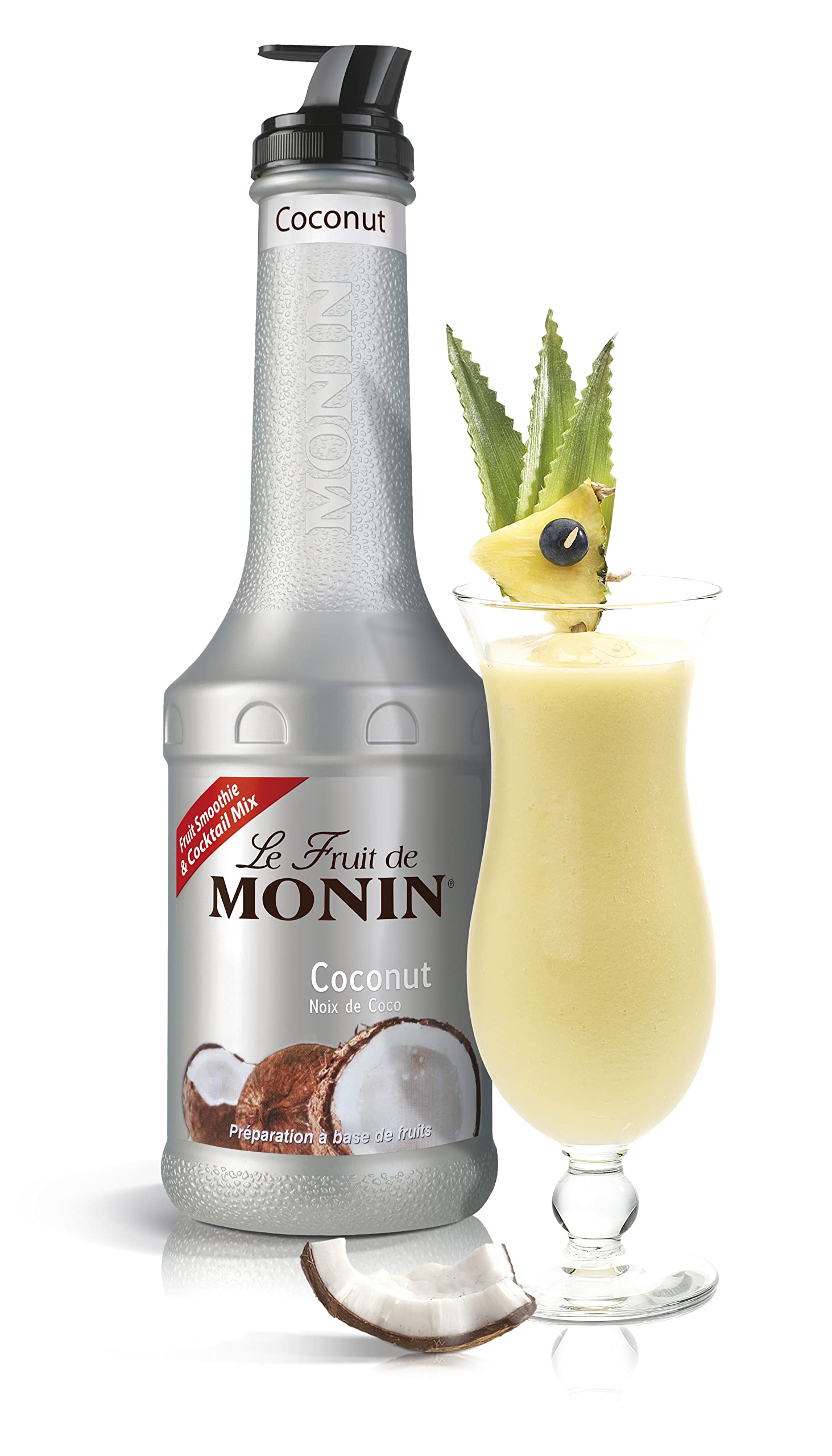 MONIN Coconut Fruit Mix Puree 1L - Intense Candied Coconut Flavor for Cocktails, Frappes & Milkshakes 6