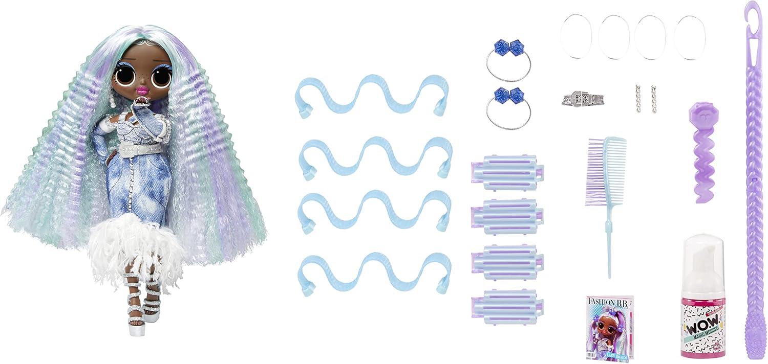 LOL Surprise OMG Fashion Show Hair Edition - Lady Braids 10" Doll with Transforming Hair & Accessories 4