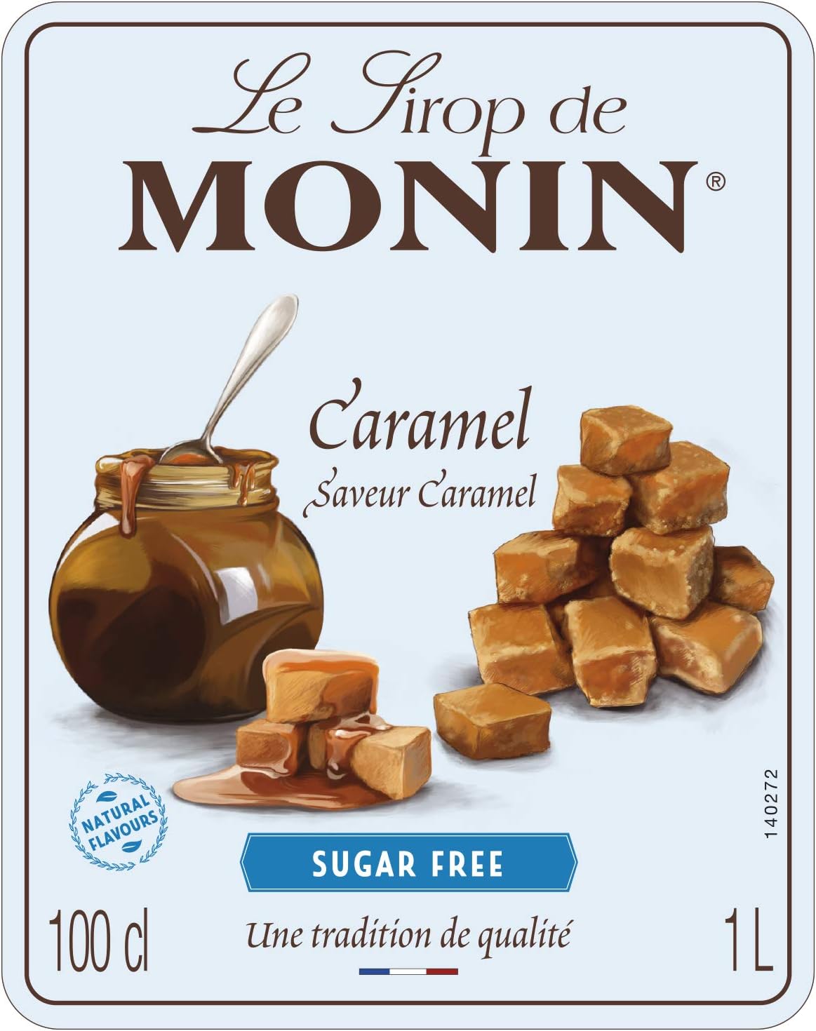 MONIN Premium Sugar Free Caramel Syrup 1L 4