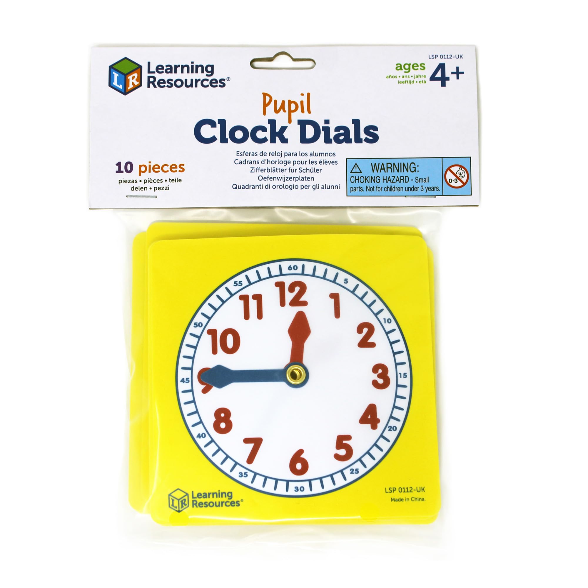 Learning Resources Pupil Clock Dials - Hands-on Time Telling Practice | Set of 10 | Ages 4+ 1