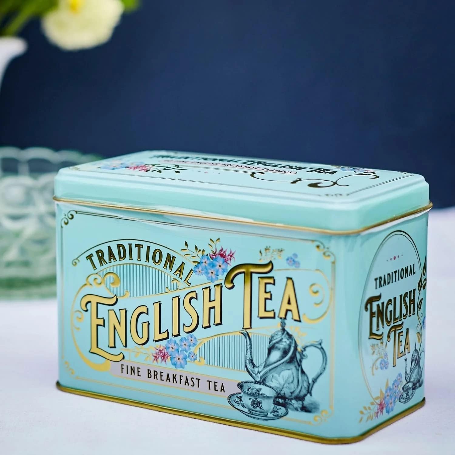New English Teas - Vintage Victorian Tea Caddy with 40 English Breakfast Tea Bags 4