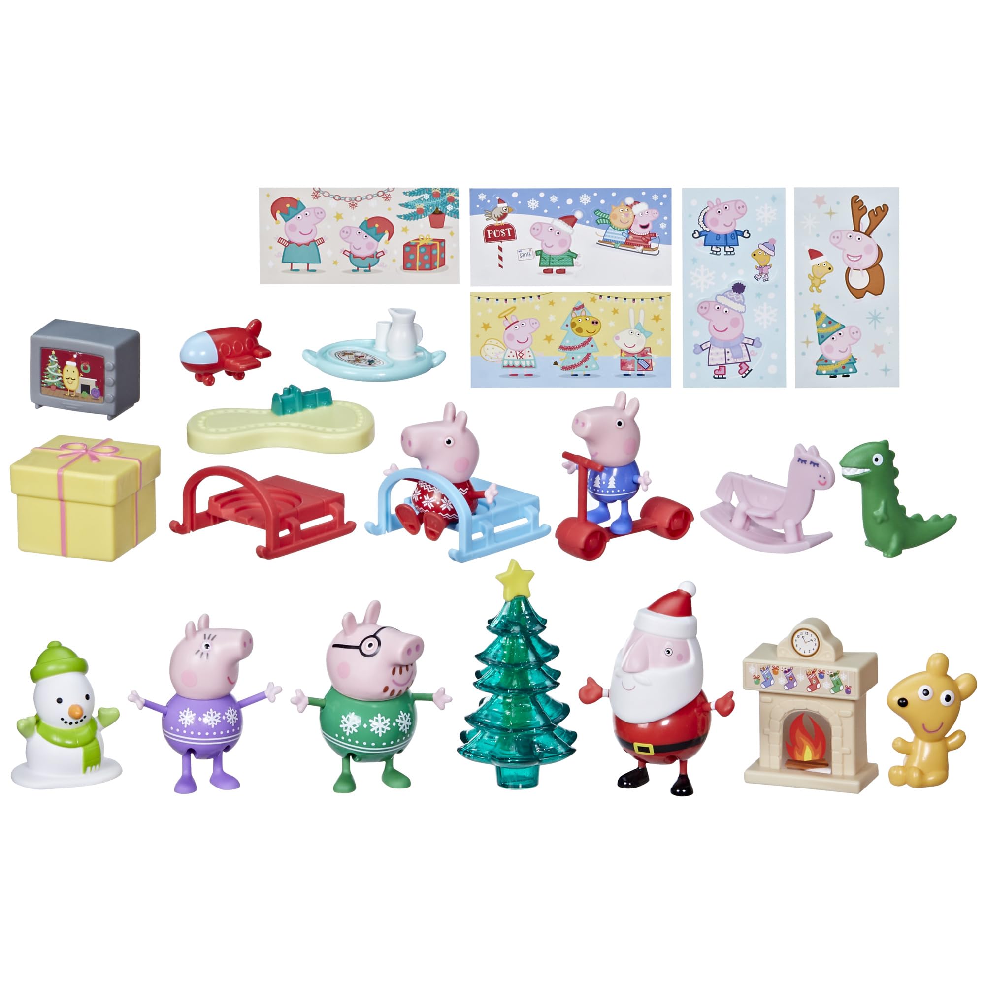 Peppa Pig Advent Calendar - 24 Surprise Toys & Stickers with Playmat, Ages 3+ 10