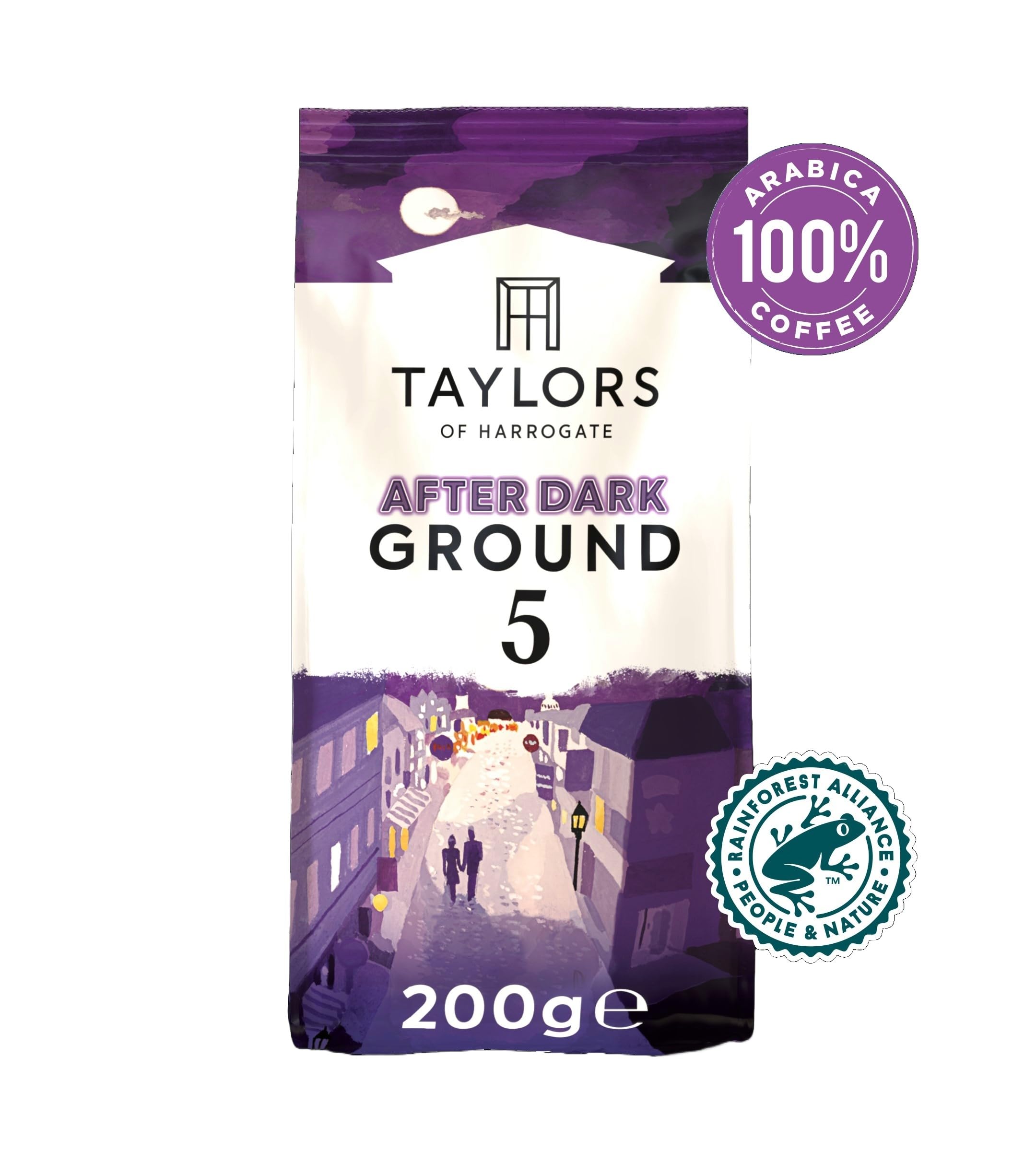 Taylors of Harrogate After Dark Ground Coffee - Dark Roast, Cocoa & Brown Sugar Notes | 6 x 200g Bags 5