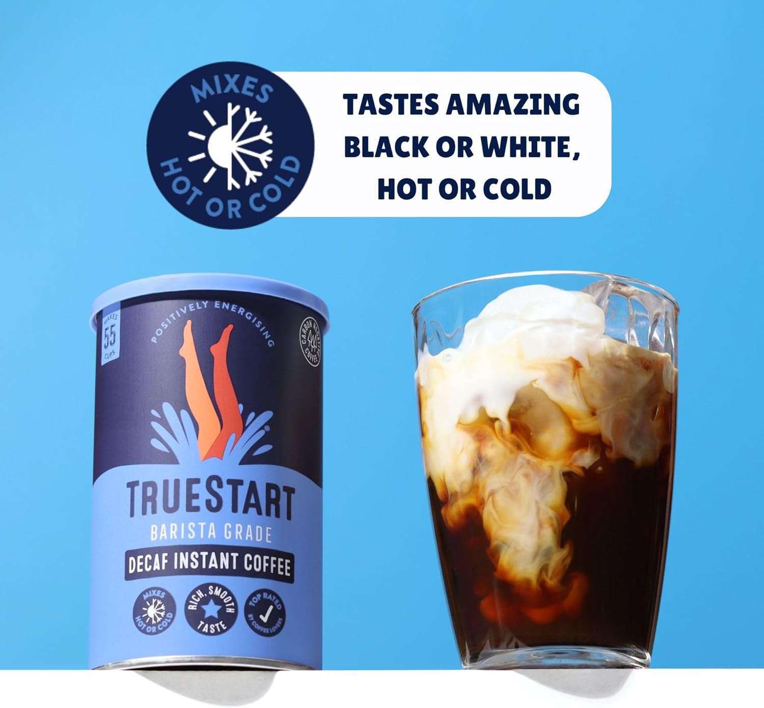 TrueStart Barista Grade DECAF Instant Coffee - 100g (55 Cups), Premium Freeze-Dried Colombian Arabica 7