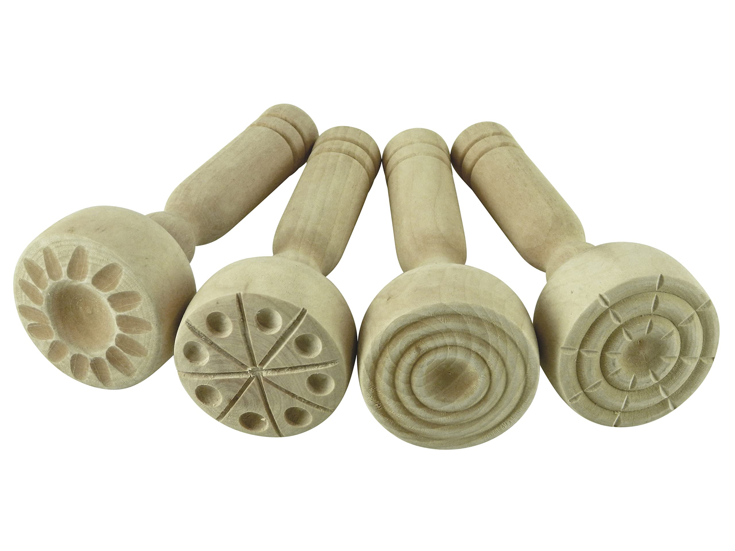 Craftplay Wooden Clay & Modelling Dough Stampers - Pack of 4 | Unisex Children | Ages 3+