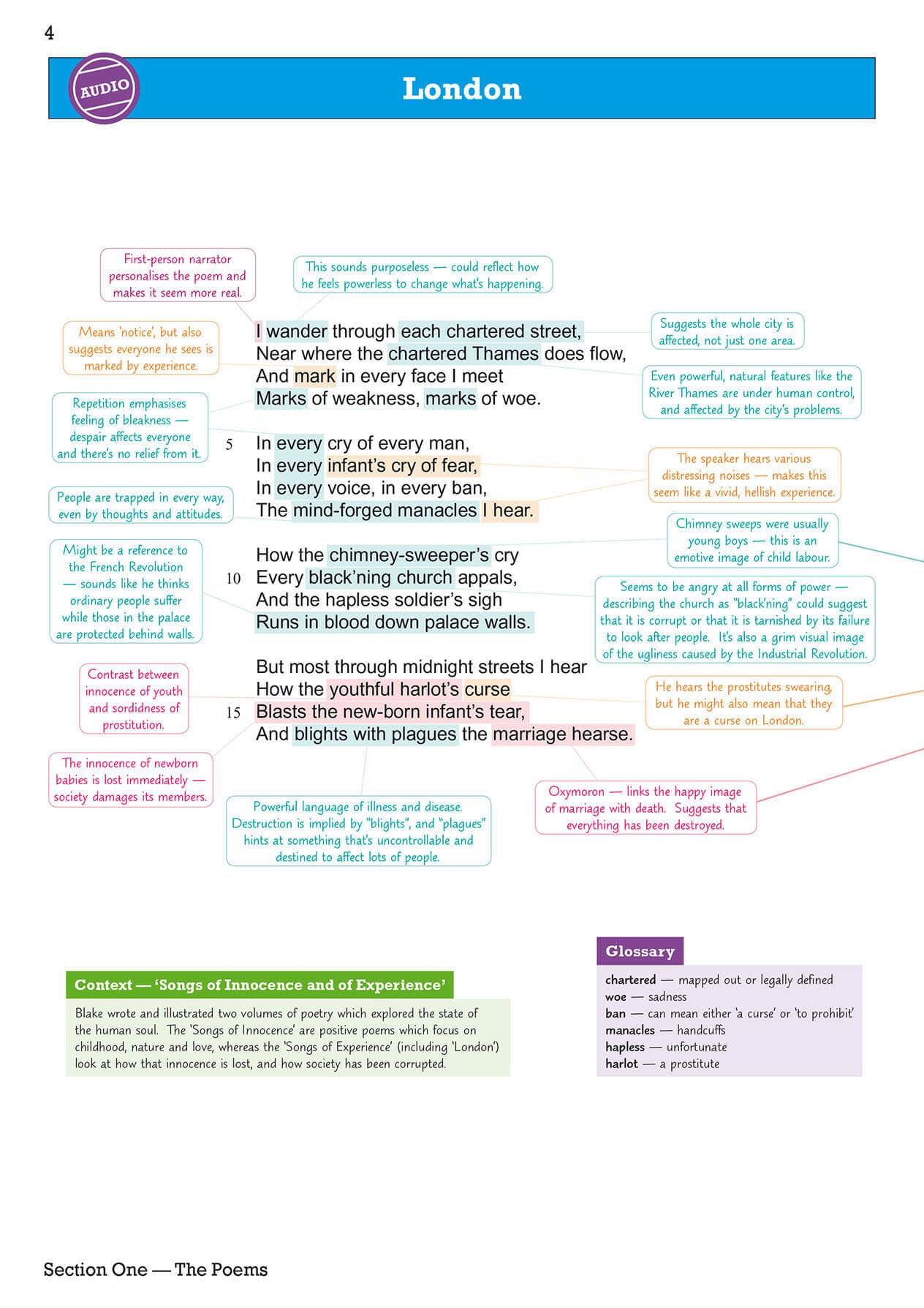 CGP New GCSE English AQA Poetry Guide - Power & Conflict Anthology | Online Edition, Audio & Quizzes 4
