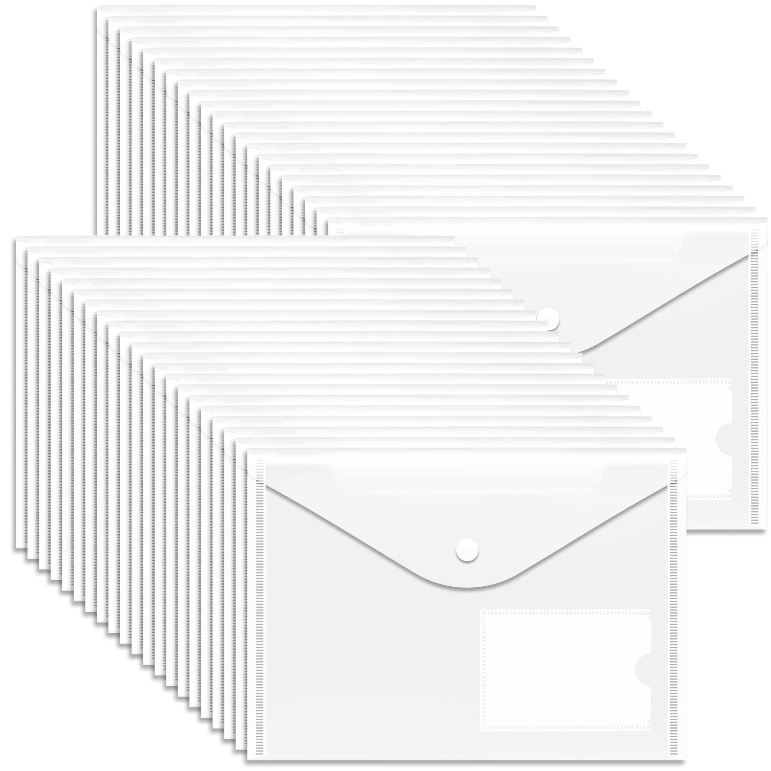 GoodtoU A5 Plastic Wallets with Popper Closure - Durable Polypropylene Document Folders | 40 Pack