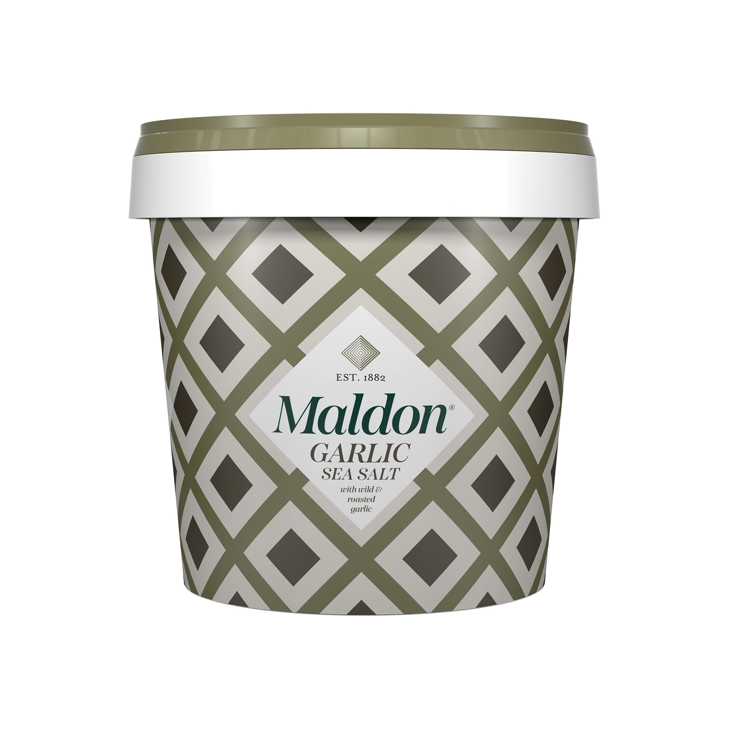 Maldon Garlic Sea Salt with Wild and Roasted Garlic Flakes | 500g Tub