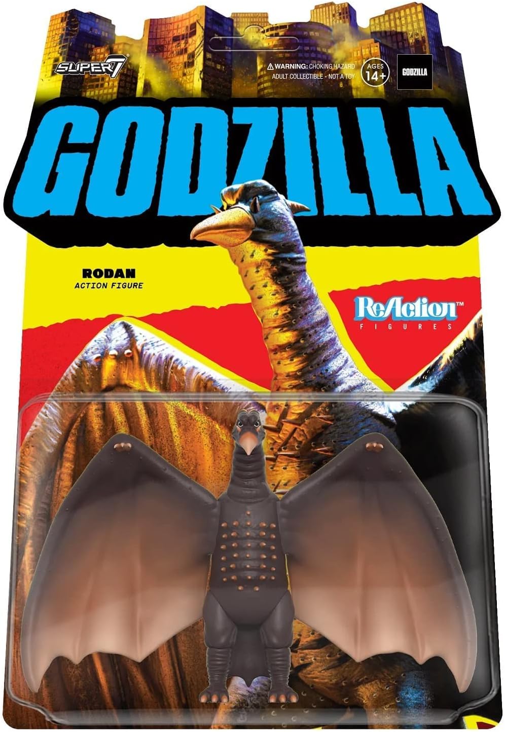 SUPER7 TOHO W1 Rodan Reaction Figure, Brown, 12.19 x 11.18 x 5.33 cm, 91 Grams