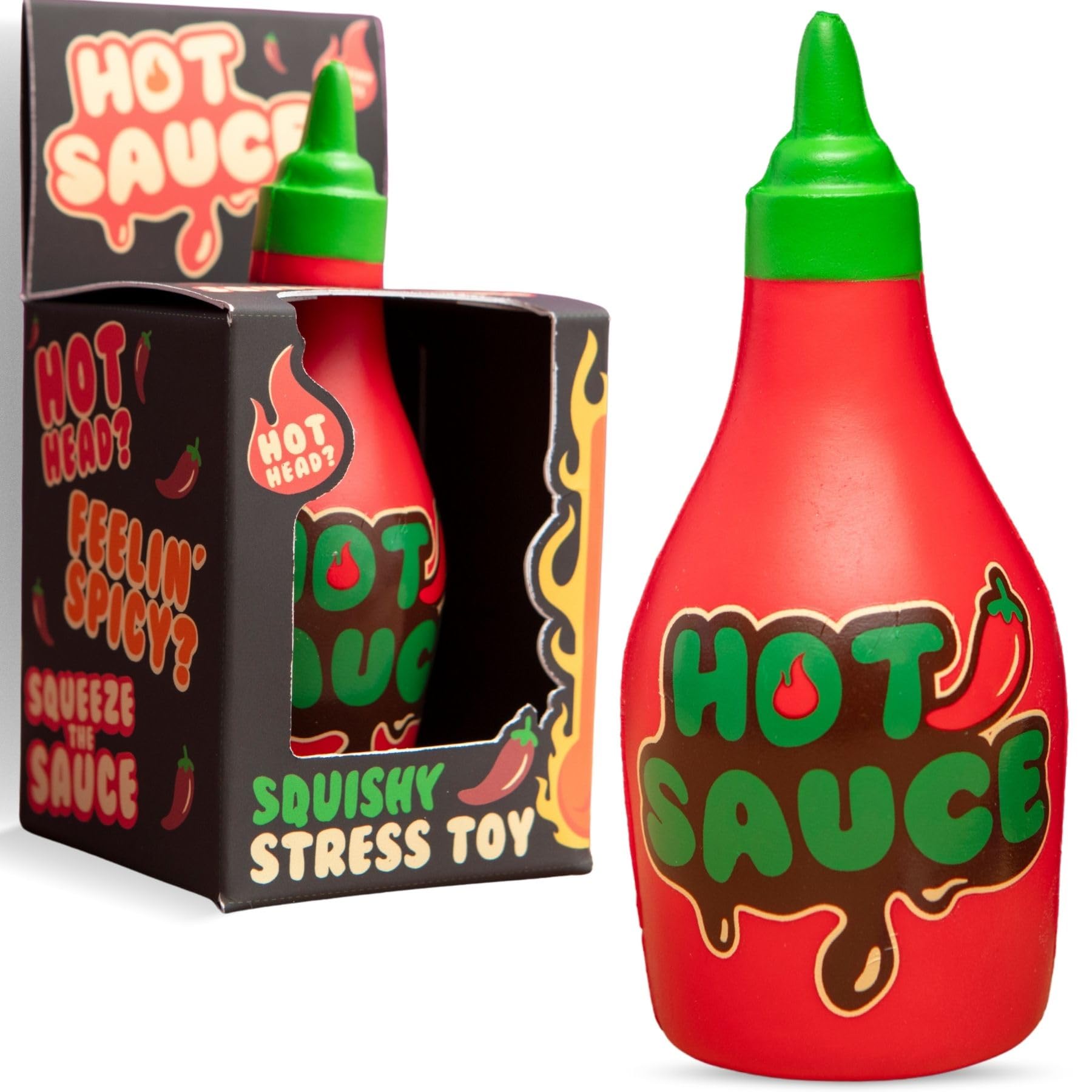 Boxer Gifts Hot Sauce Stress Toy - Squishy Fidget for Anxiety Relief | Red PVC | Unisex Adult