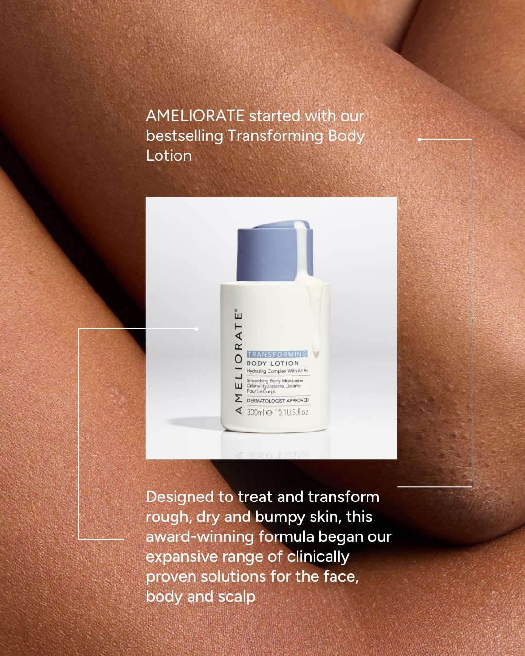 AMELIORATE Transforming Body Lotion - Exfoliates & Hydrates for KP & Bumpy Skin | 500ml
