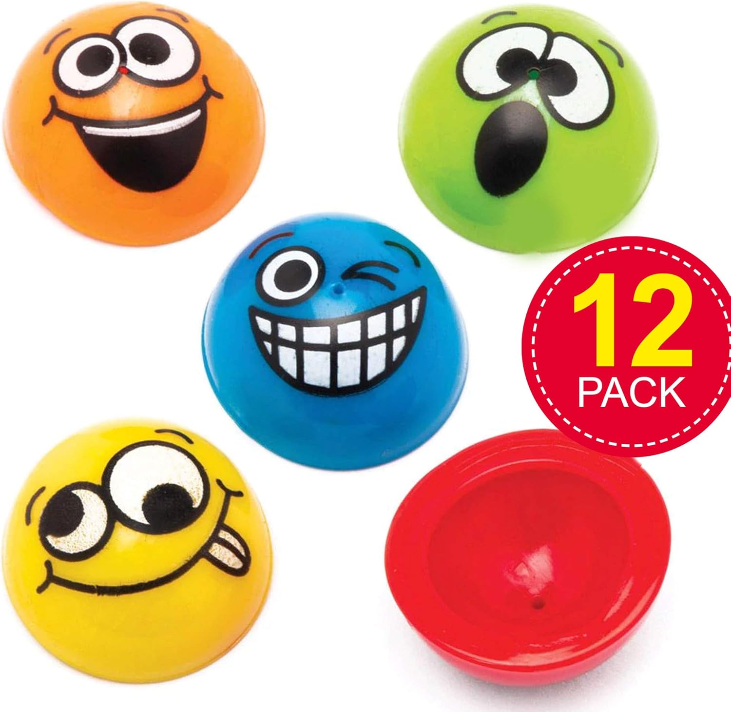 Baker Ross Funky Faces Jumping Poppers - 12-Pack Pop-Up Toys for Kids 6