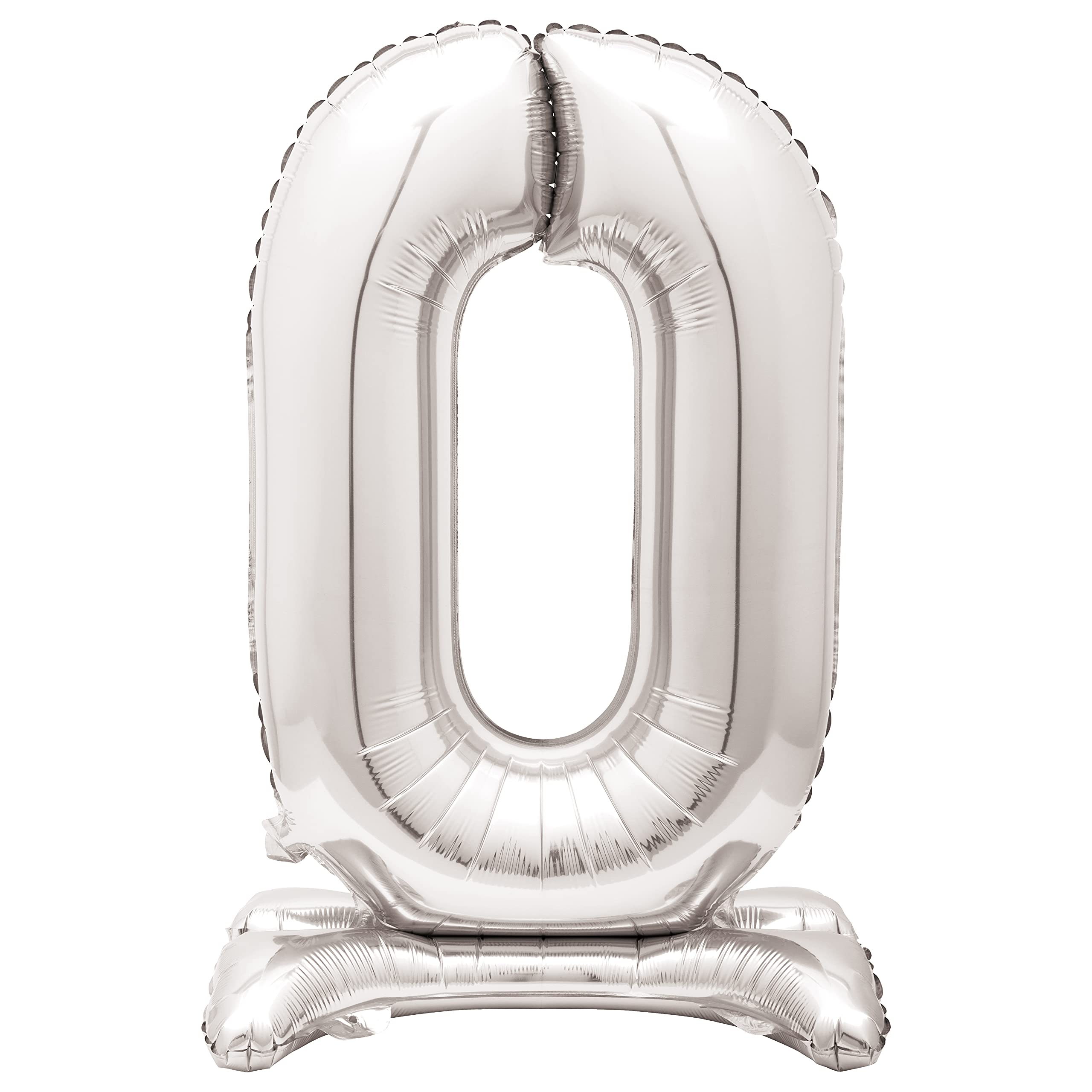 Majestic Silver 0-Shaped Foil Balloon - 76cm Standalone Party Decor for Milestone Celebrations