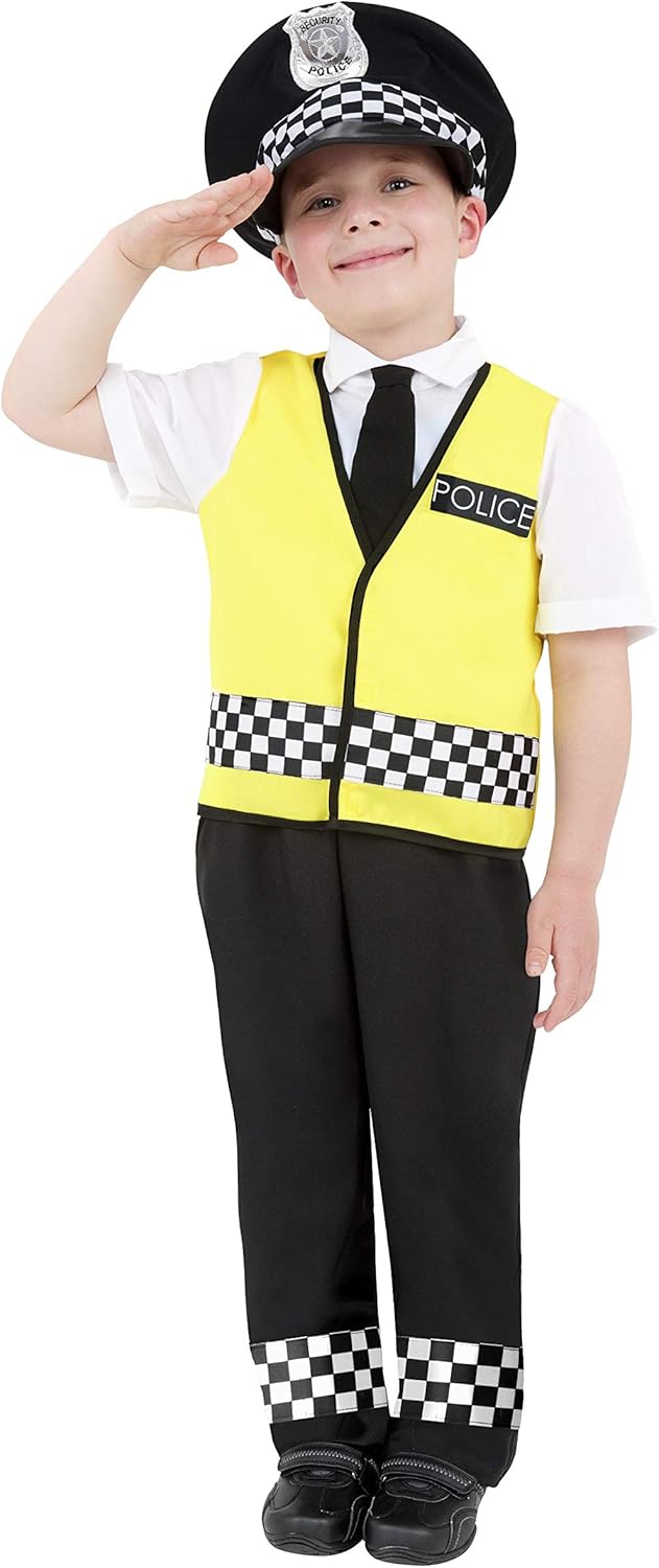 Smiffys Police Boy Costume - Top, Trousers, Hat & Radio Set, Ages 4-6 8